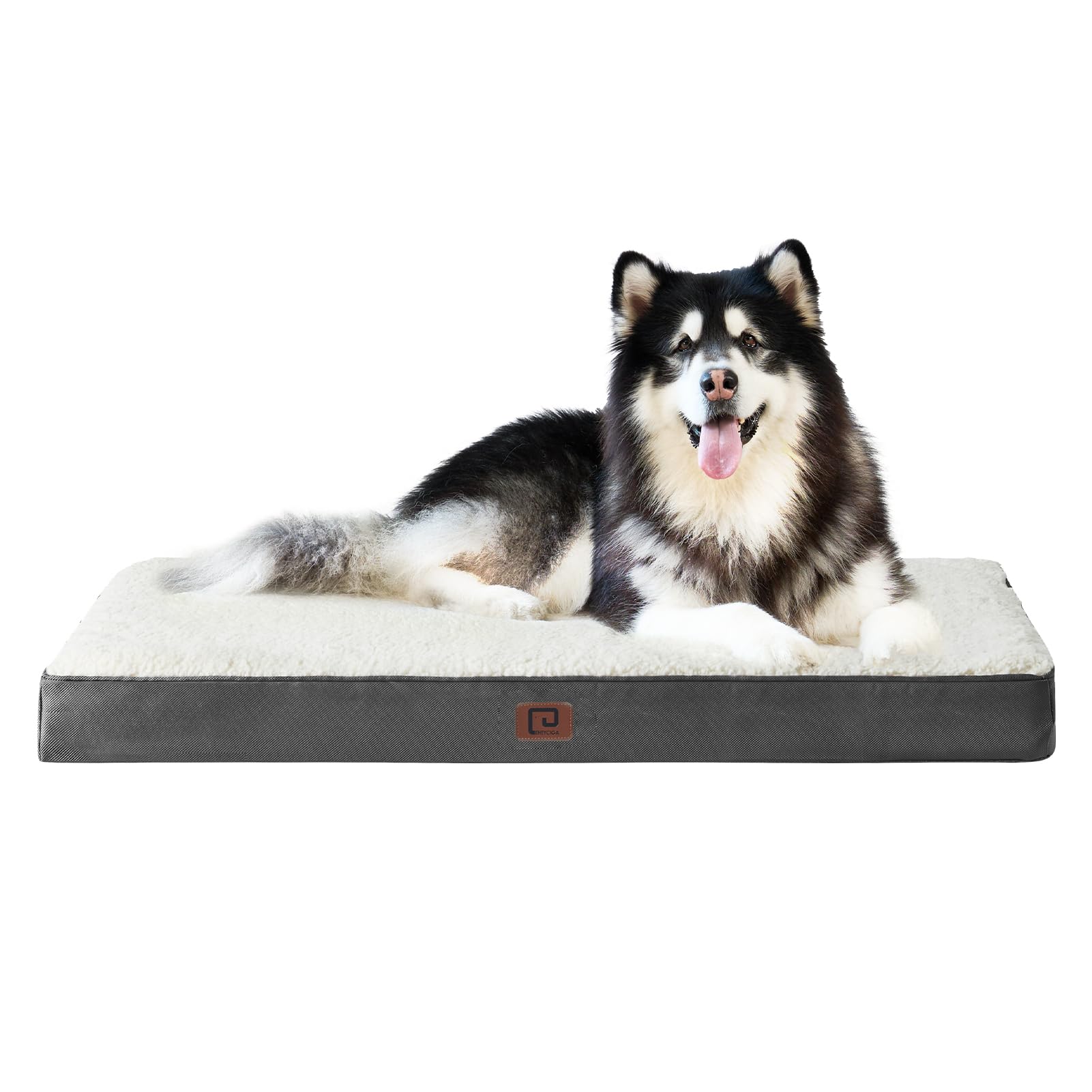 **Orthopedic XXL Dog Bed for Large Breeds - Extra Large 47x29 Inch Washable Pet Bed with Removable Cover - Comfortable Crate Mat for Giant Dogs (Beige) - Perfect for Home, Kennel & Travel Use**