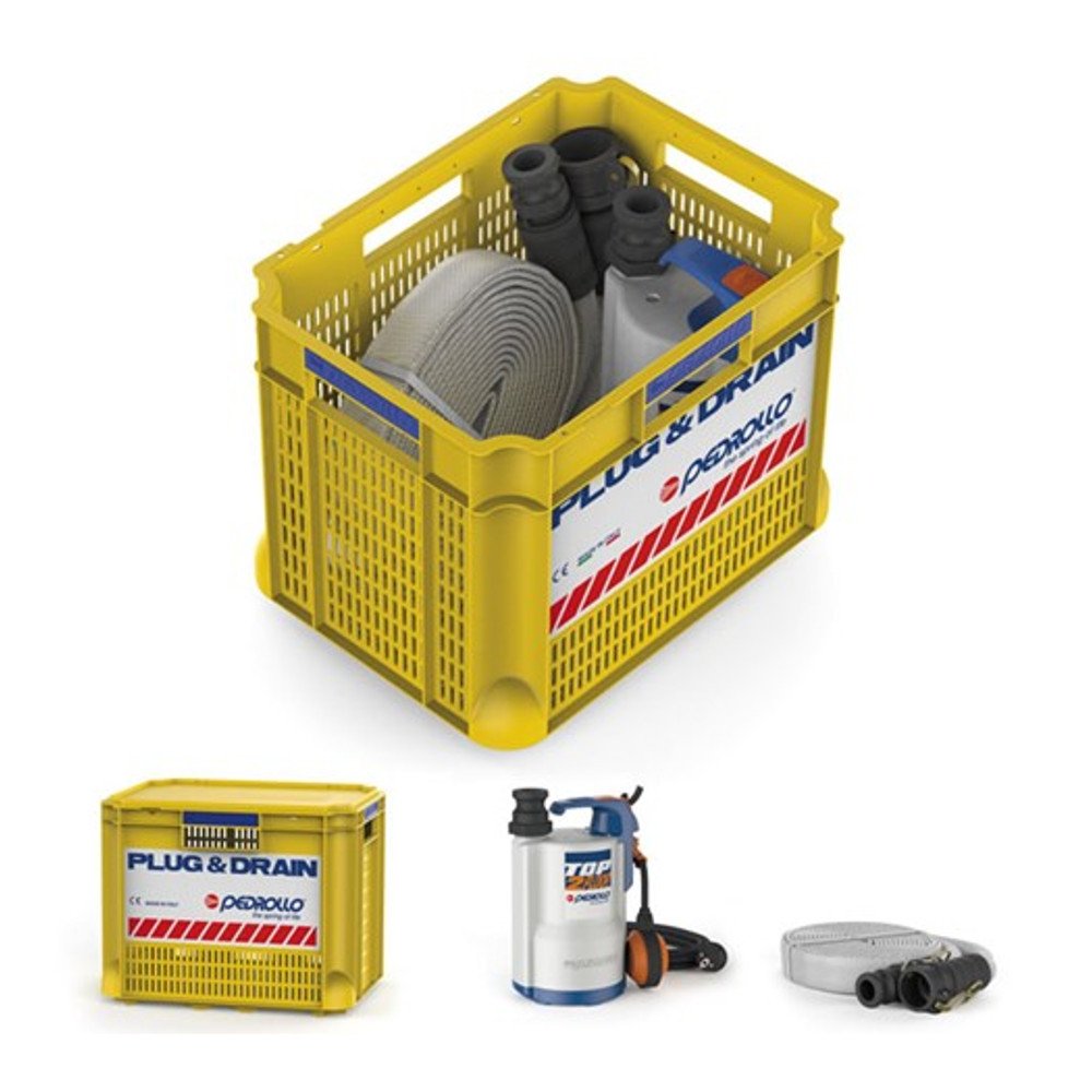 Pedrollo Drainage Kit with Plug and Drain - Heavy-Duty Water Removal for Basements, Pools, and Flooded Areas