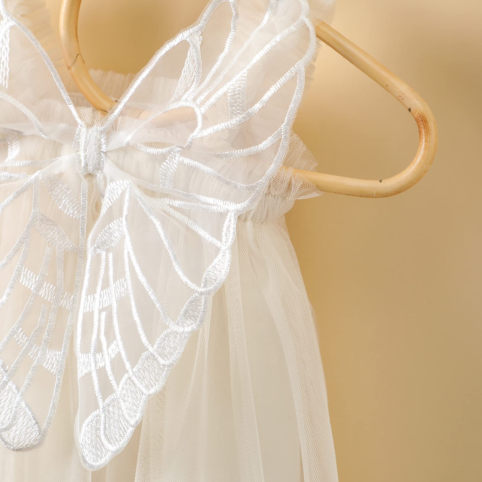 Toddler Baby Girls Tulle Princess Party Dress - Sleeveless Tutu with Butterfly & Angel Wings - Perfect for Birthday Parties, Pageants & Photo Shoots