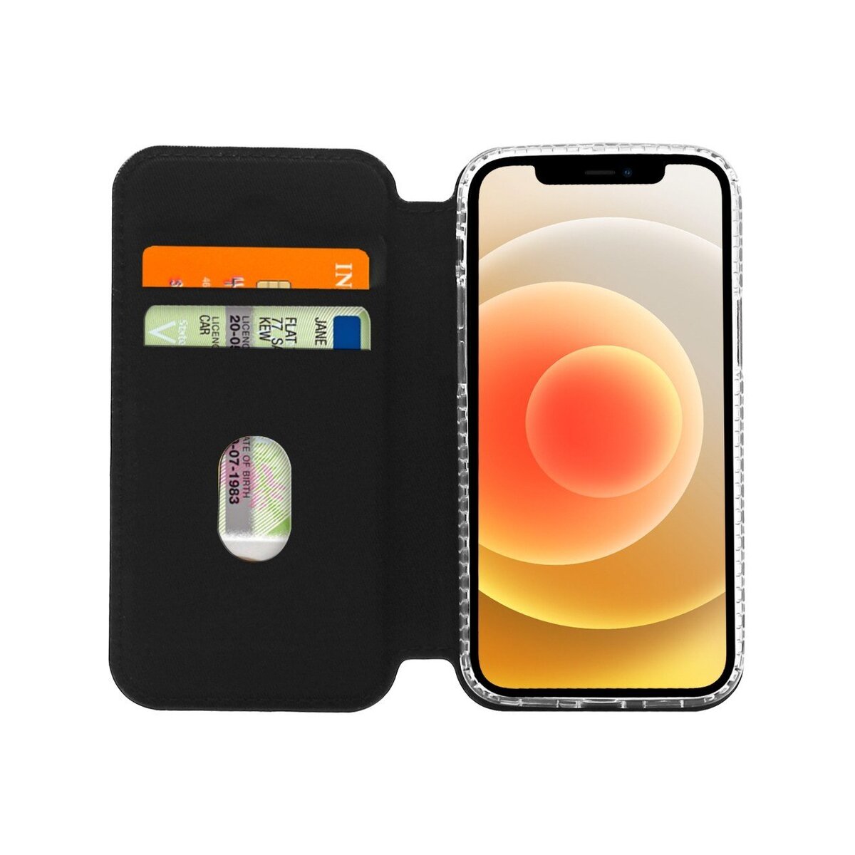 3sixT SlimFolio 2.0 Case for iPhone 12 Pro Max - Ultra Thin Protective Cover with Premium PU Leather - Perfect for Business & Travel (Black)