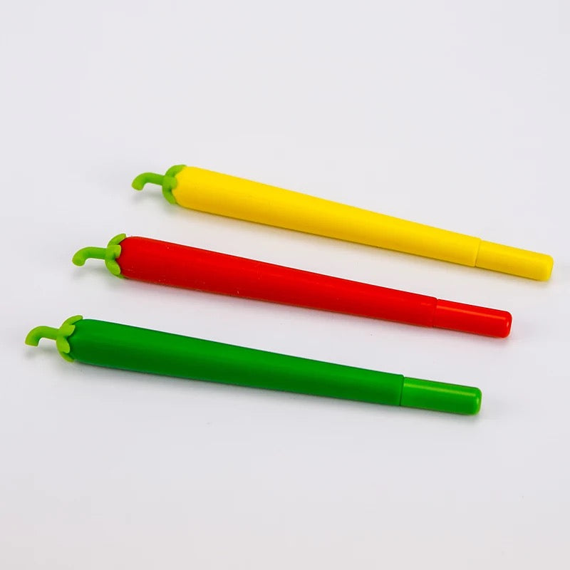 0.5mm Fine Tip Black Ink Chili Pepper Pen - Smooth Writing Gel Pen for Office, School, Note Taking & Gift Giving