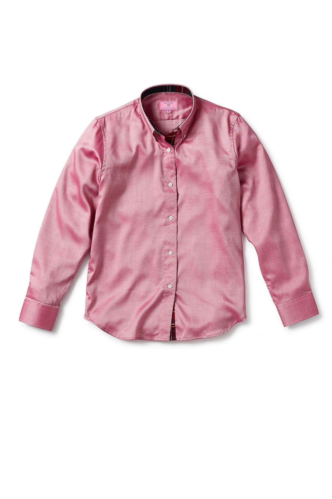 Women's Red Oxford Button Down Shirt with Black Stewart Trim - Perfect for Office, Casual Wear & Business Meetings