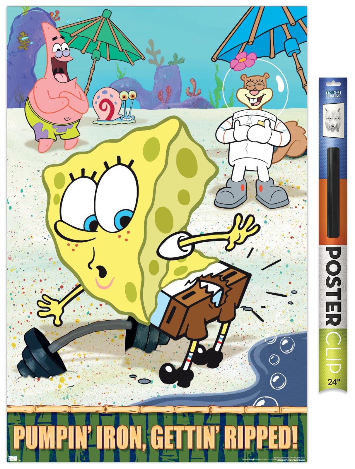 Trends International Nickelodeon SpongeBob SquarePants Ripped Wall Poster 22.375 x 34 Inches - Premium Poster & Clip Bundle for Kids Room Decor, Classroom, or Office