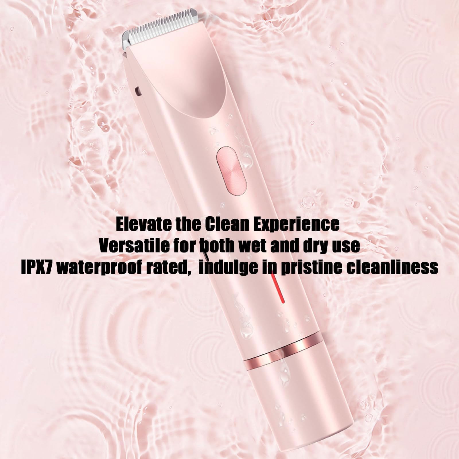 Happywind 2-in-1 Electric Lady Shaver & Pubic Hair Trimmer - Detachable Dual Head Wet/Dry Razor for Women - Pink (Ideal for Travel, Gym & Sensitive Skin Care)