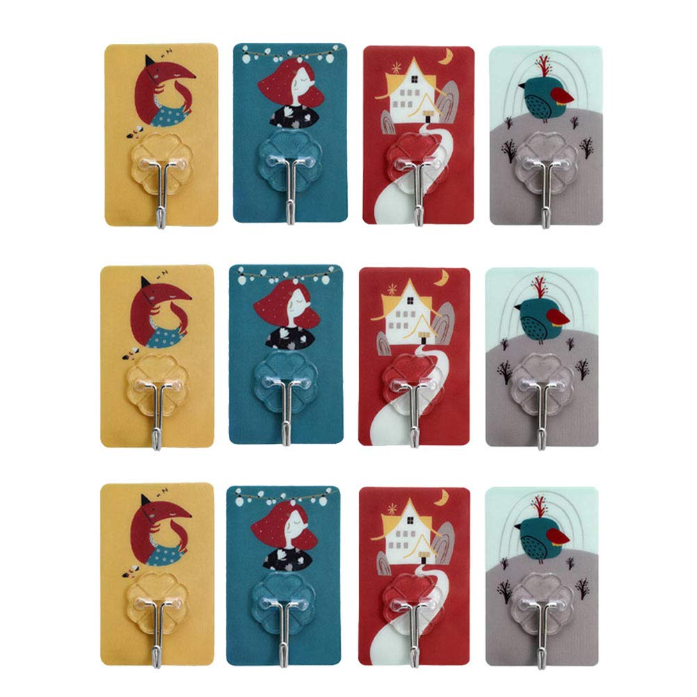 20 Pack Cartoon Wall Mounted Hooks - Self Adhesive Bathroom & Household Hooks for Kids Room, Kitchen, Bathroom Organization (No Drilling Needed)