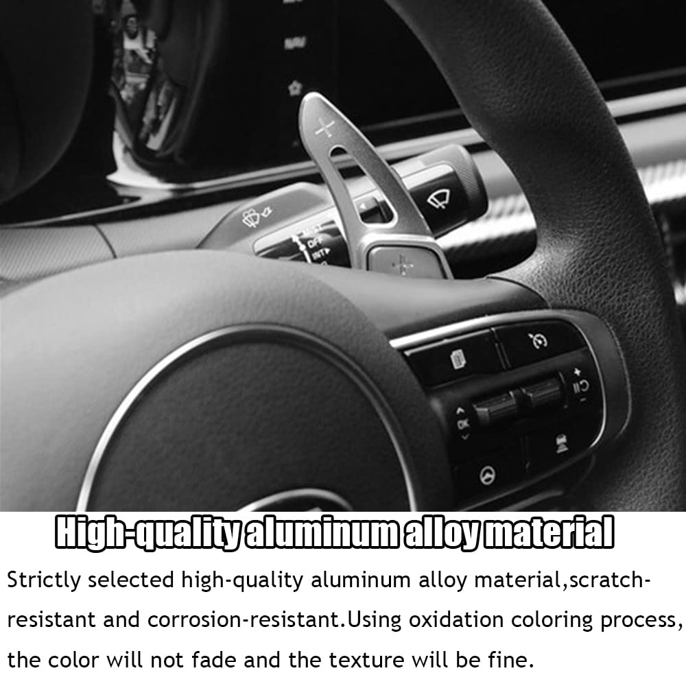 Kakash Custom Aluminum Steering Wheel Paddle Shifter Extensions (2Pcs/Set) - Black - Compatible with Hyundai Tucson 2022-2023, Sonata 2020-2022, Elantra 2021-2022 | Enhance Driving Experience & Sporty Look