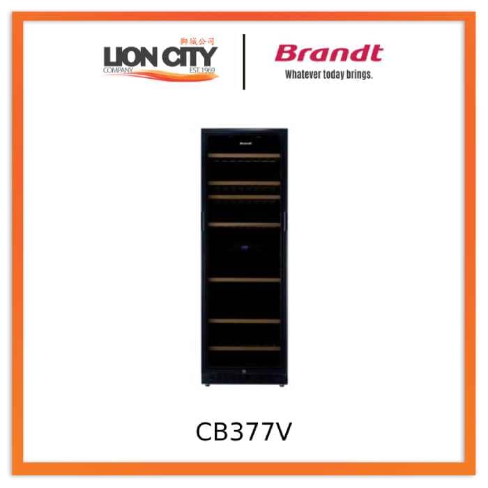 Brandt CB377V 153 Bottle Capacity Wine Cooler Refrigerator - Perfect for Home, Restaurant, and Wine Storage Collection