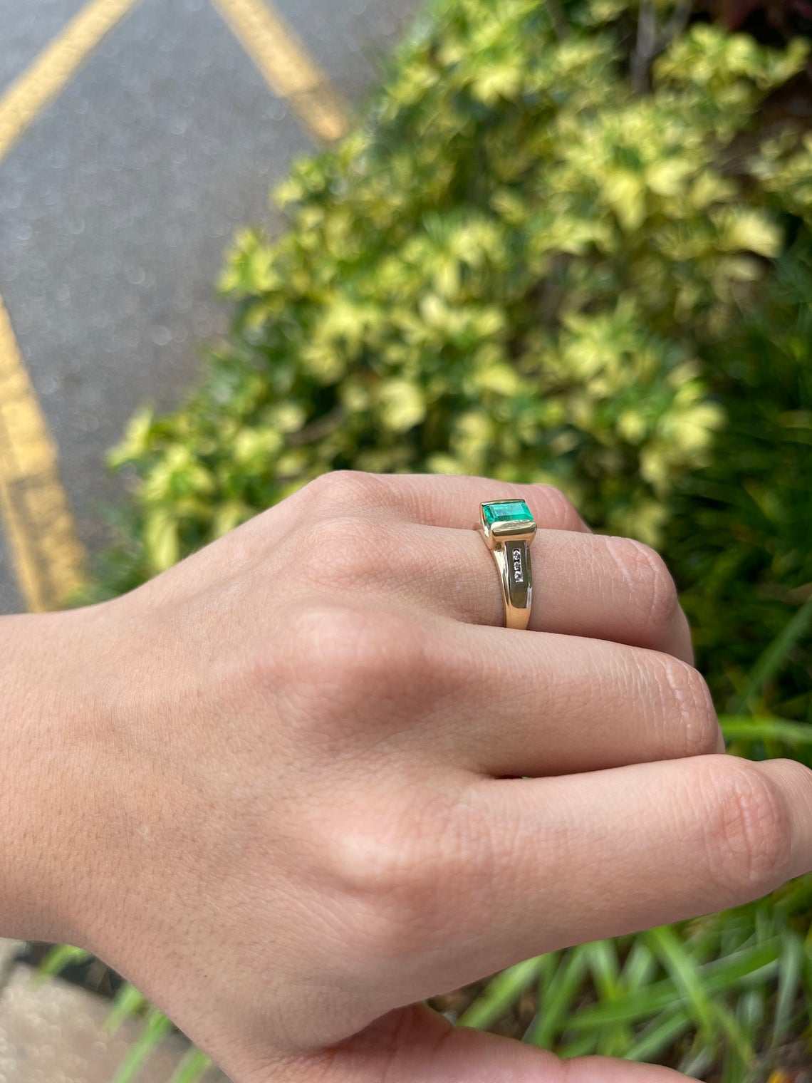 0.92tcw Colombian Emerald Cut & Diamond Accent Ring 14K Gold - Elegant Wedding, Engagement, Anniversary Jewelry Gift for Women