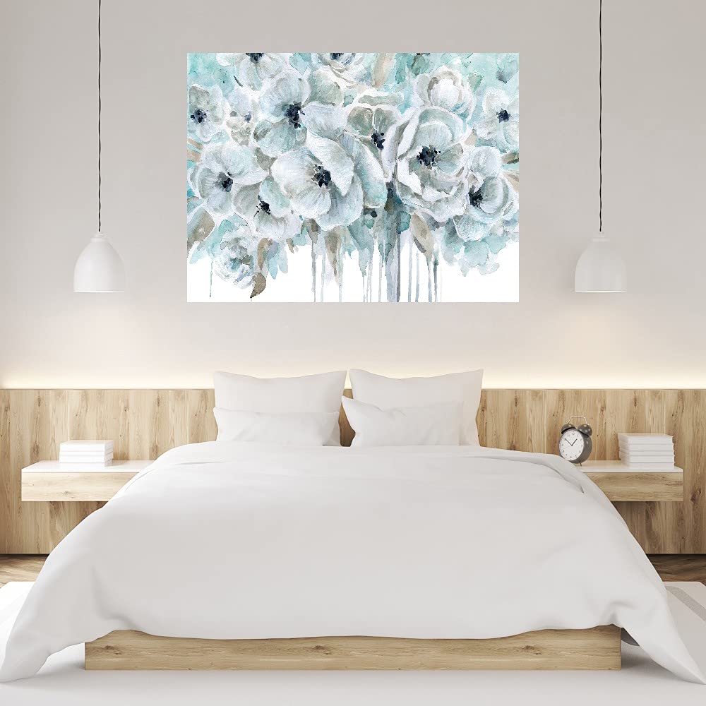 Teal Harmony II Abstract Canvas Wall Art - 32x24 Inches Framed Ready to Hang Painting by Carol Robinson - Modern Home Decor for Living Room, Bedroom, Office & Dining Area | Perfect for Coastal, Boho & Contemporary Interiors