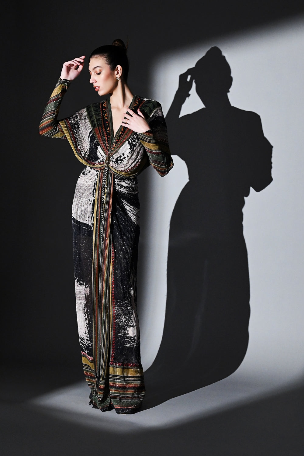 Elegant Noir Dream Draped Dress for Women - Perfect for Evening Parties, Date Nights & Special Occasions