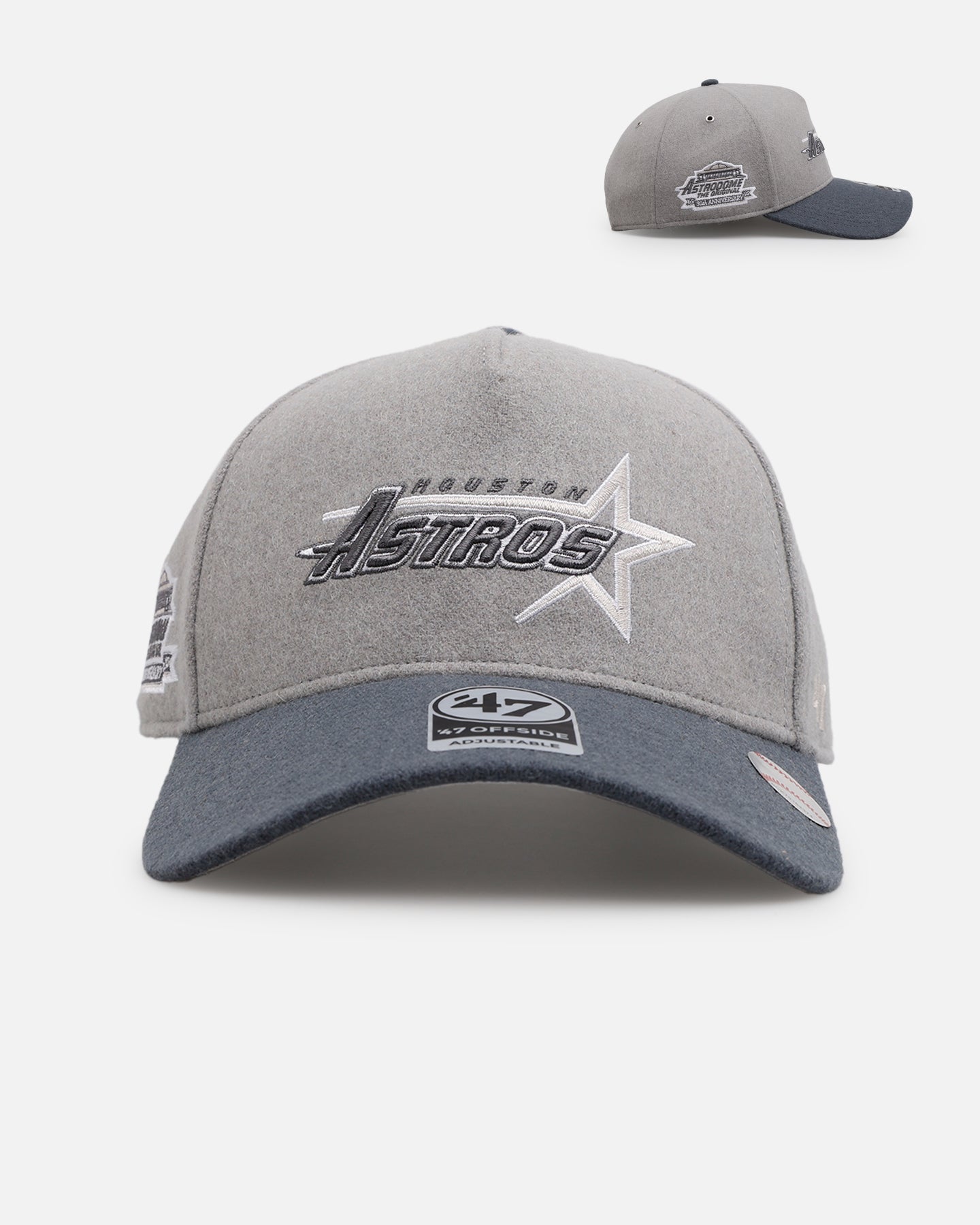 47 Brand Houston Astros 'Shades Of Gray' Snapback Hat - Adjustable 47 Offside Cement Cap for Men & Women - Perfect for Baseball Games, Streetwear Fashion & Casual Outfits