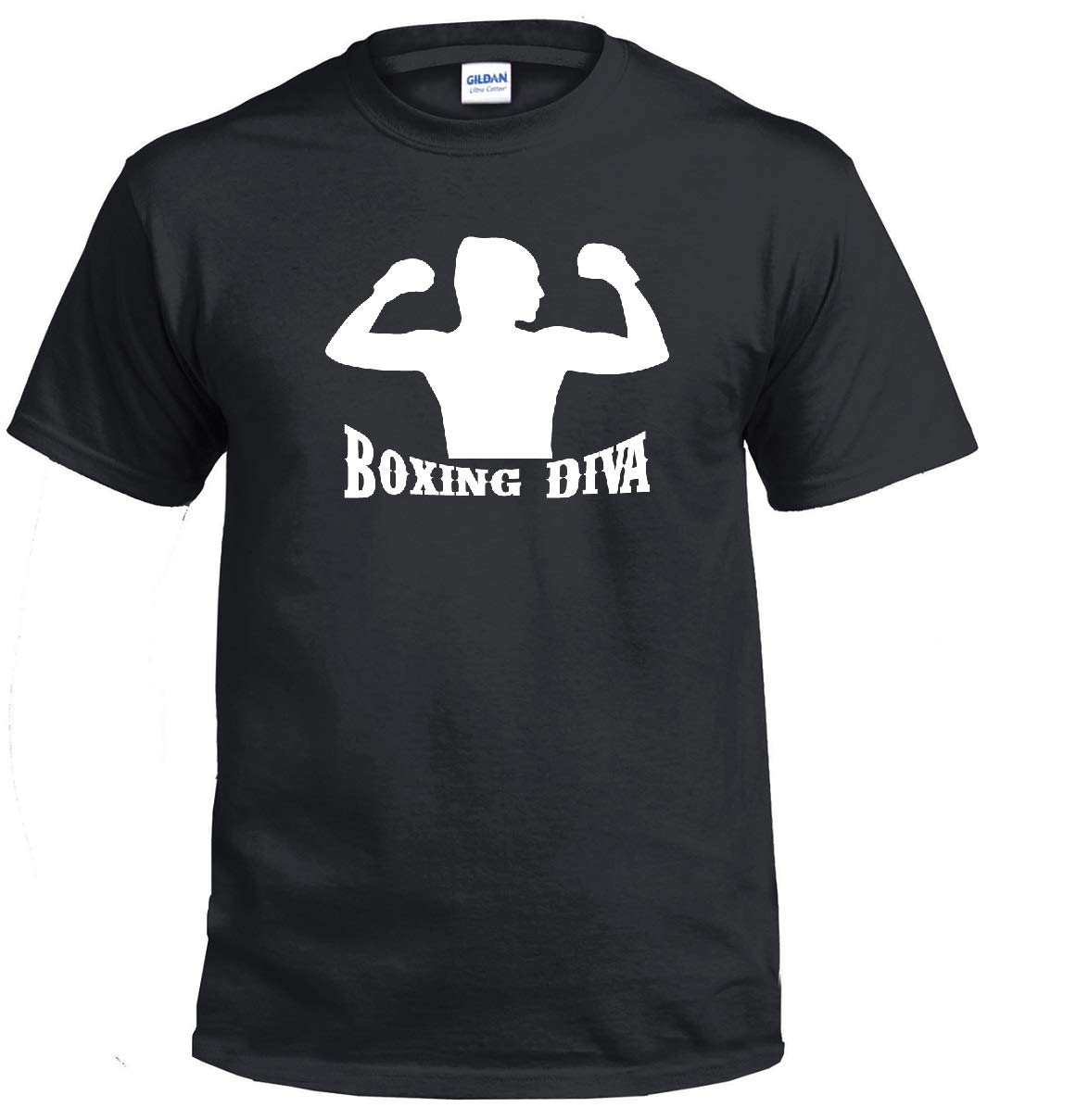 STUFF WITH ATTITUDE Women's Boxing Diva Graphic Tee - Black Cotton T-Shirt for Fitness, Workouts & Casual Wear | Perfect Gift for Boxers & Athletes
