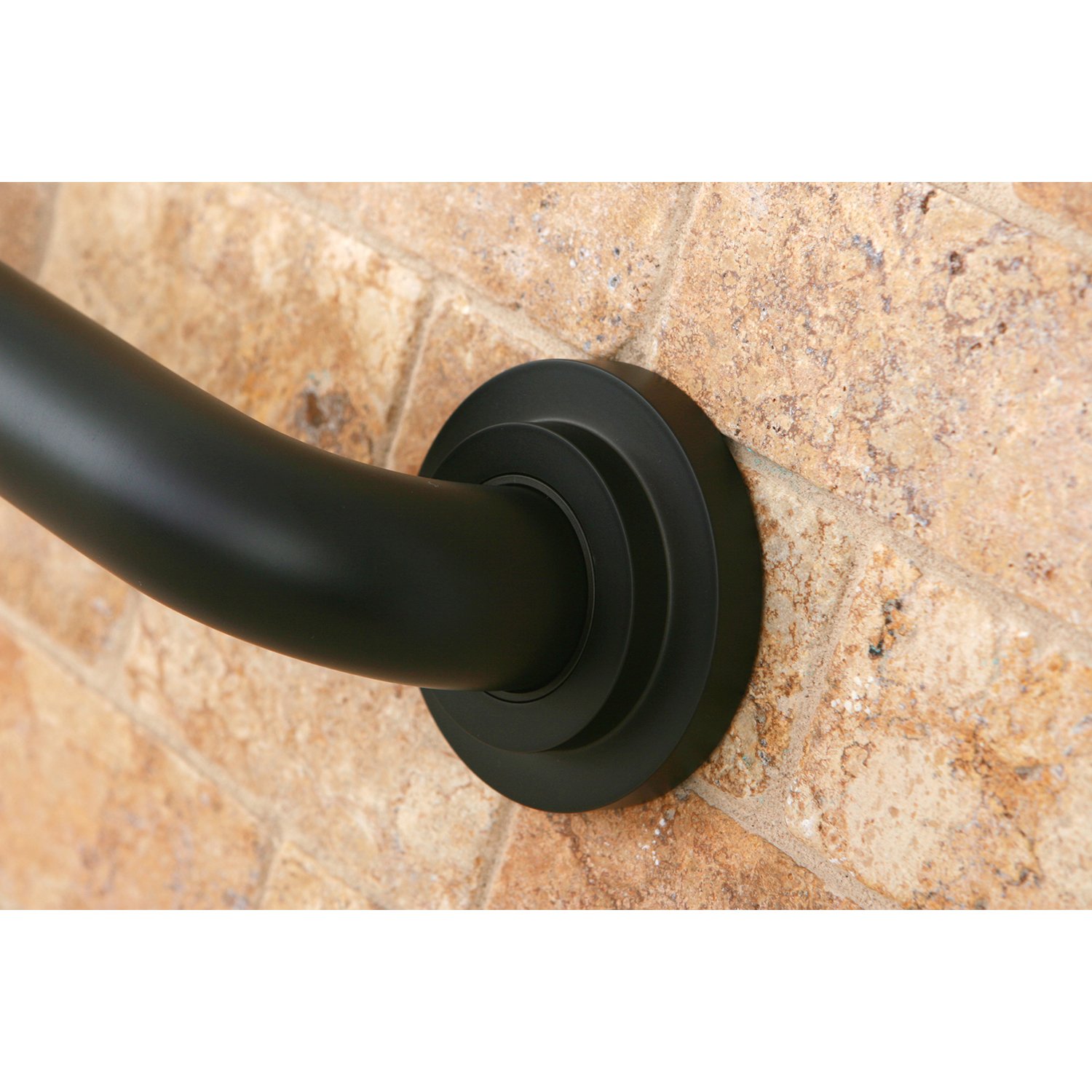 Kingston Brass DR414245 24-Inch Grab Bar - Oil Rubbed Bronze Finish, 1.25-Inch Outer Diameter, ADA Compliant Bathroom Safety Handle - Perfect for Showers, Bathtubs & Elderly Accessibility
