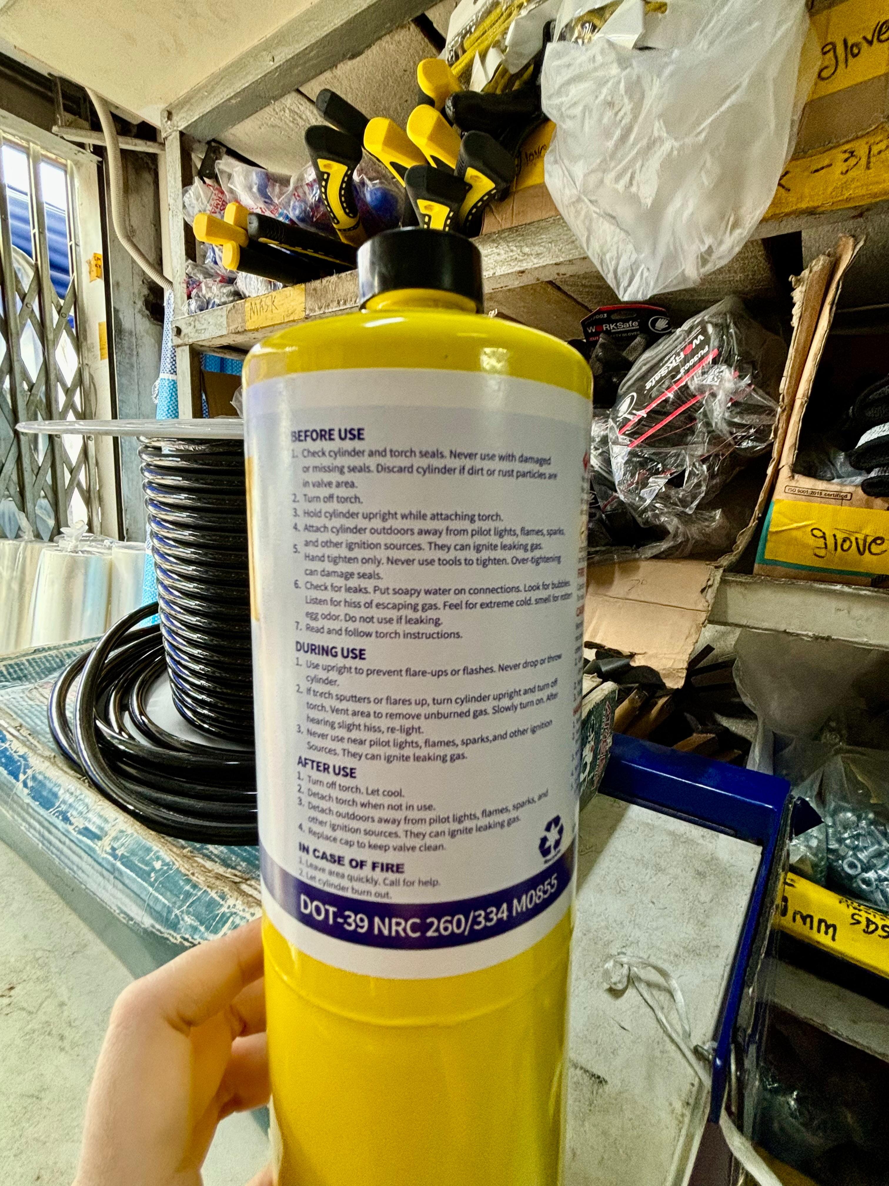 Aiko 100% MAPP Gas 14.1OZ/400G High-Heat Fuel for Welding, Soldering & Brazing | Professional Torch Gas Canister for Metalworking & Plumbing Repairs