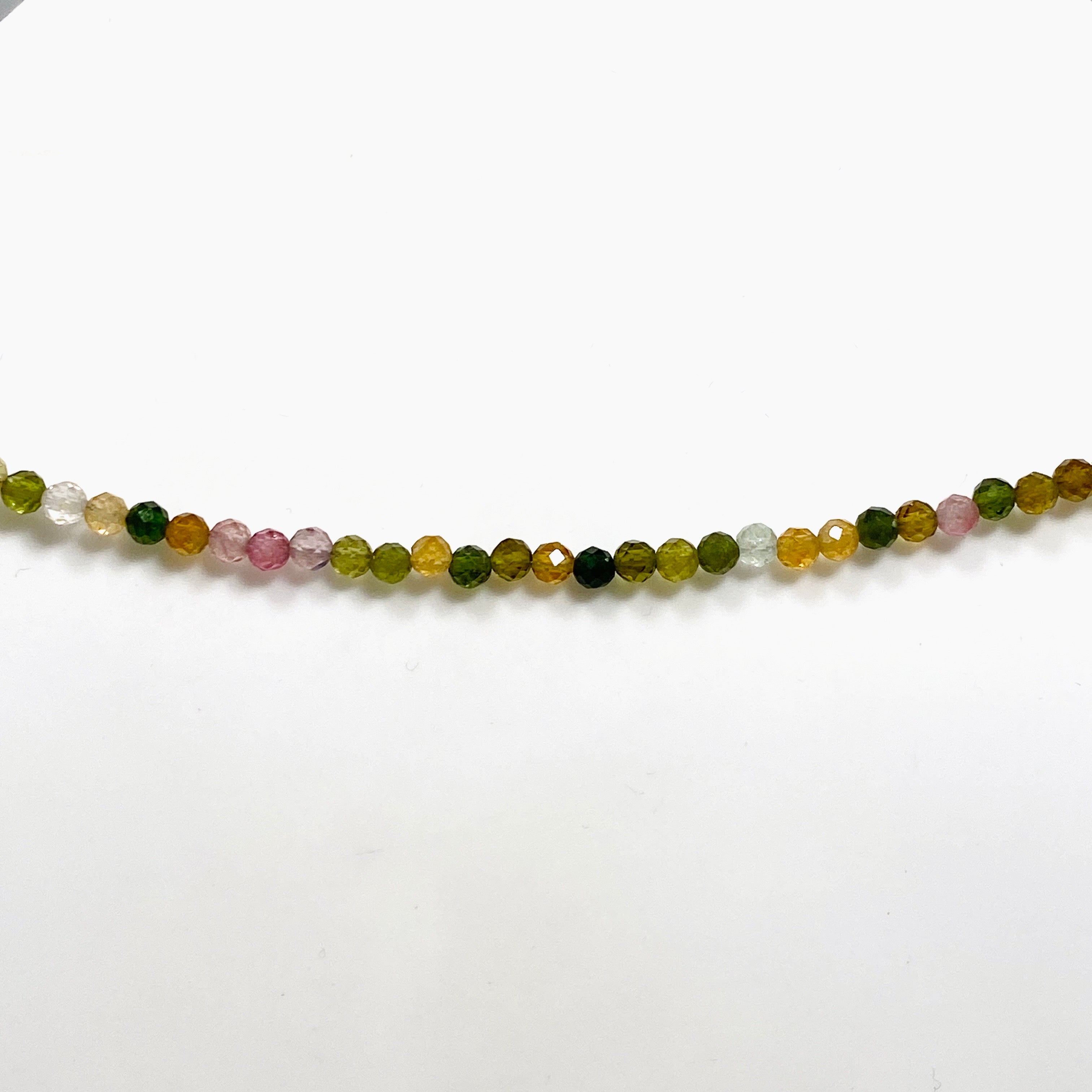 Micro Bead Necklace with Tourmaline Stones - Mixed Colors for Yoga, Meditation & Boho Fashion