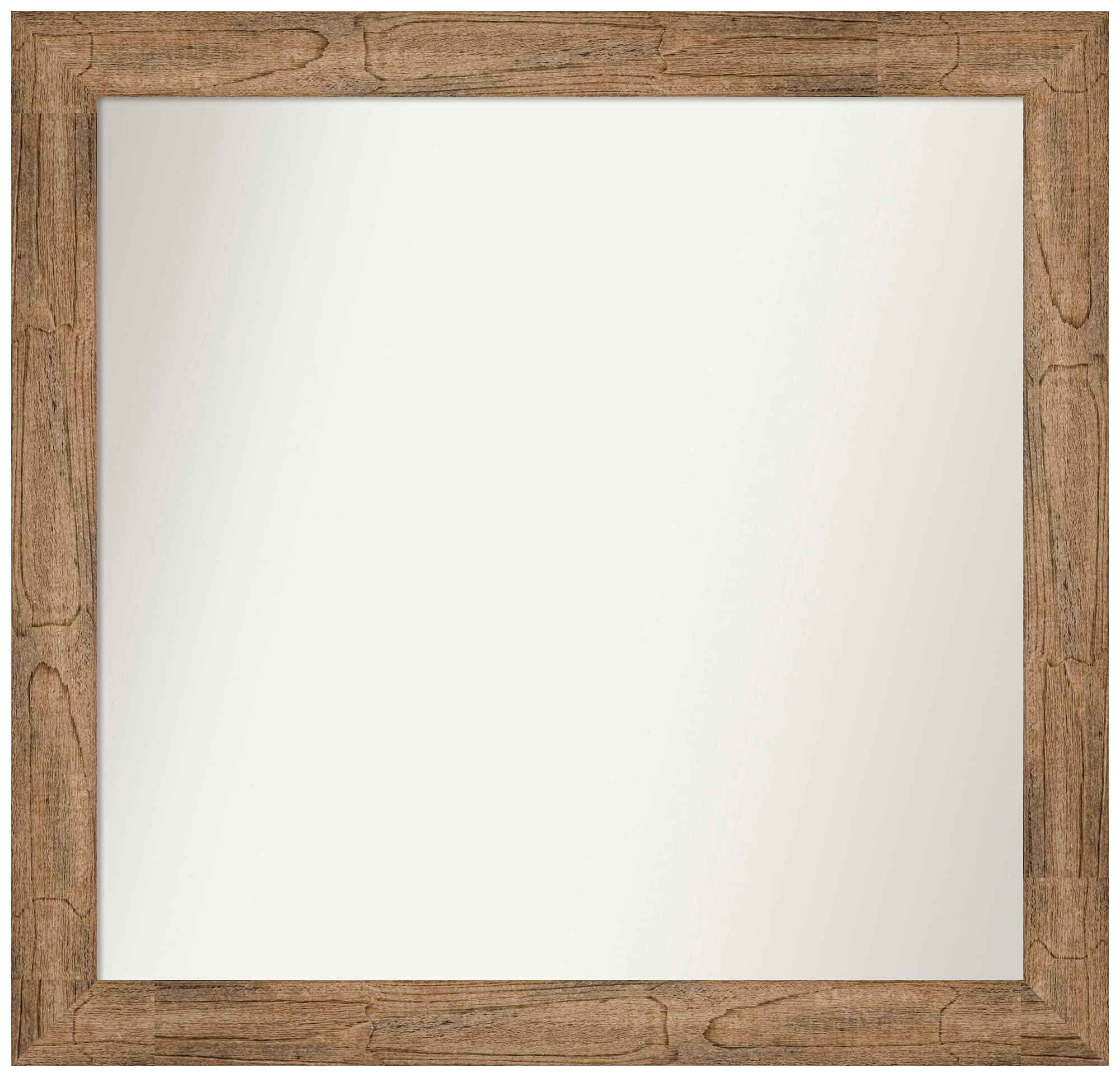 Amanti Art Custom Wall Mirror - 24.5 x 25.5 Inch Owl Brown Narrow Frame, Non-Beveled Bathroom Mirror | Various Sizes Available | Perfect for Bathroom, Bedroom & Entryway Decor