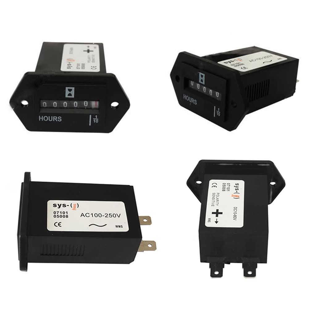 Digital Hour Meter SYS-1 - Industrial Sealed Timer Counter with Mechanical Hours Display | Perfect for Equipment, Vehicles & Machinery Usage Tracking