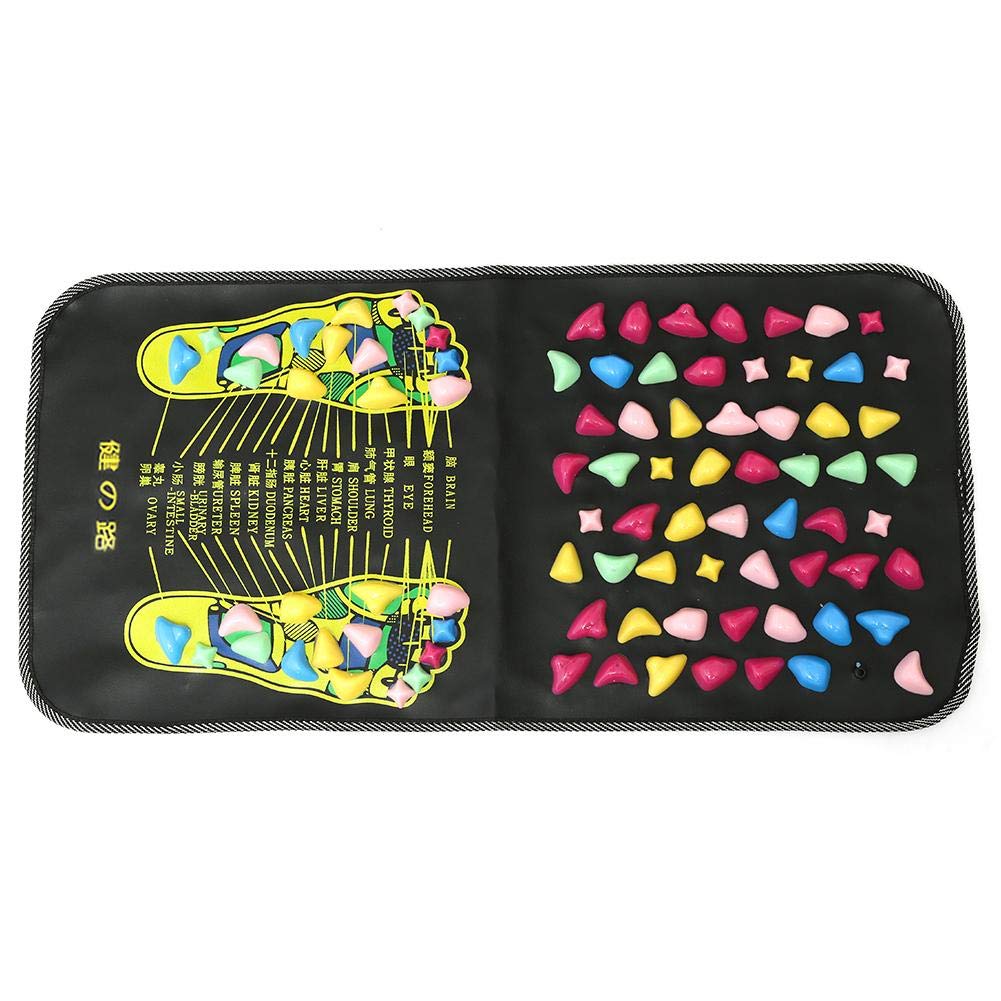 Chuwuju Reflexology Foot Massage Stone Mat - Acupressure Cobblestone Mat for Foot & Leg Pain Relief, Nerve Relaxation - Perfect for Home Spa, Yoga, and Stress Relief