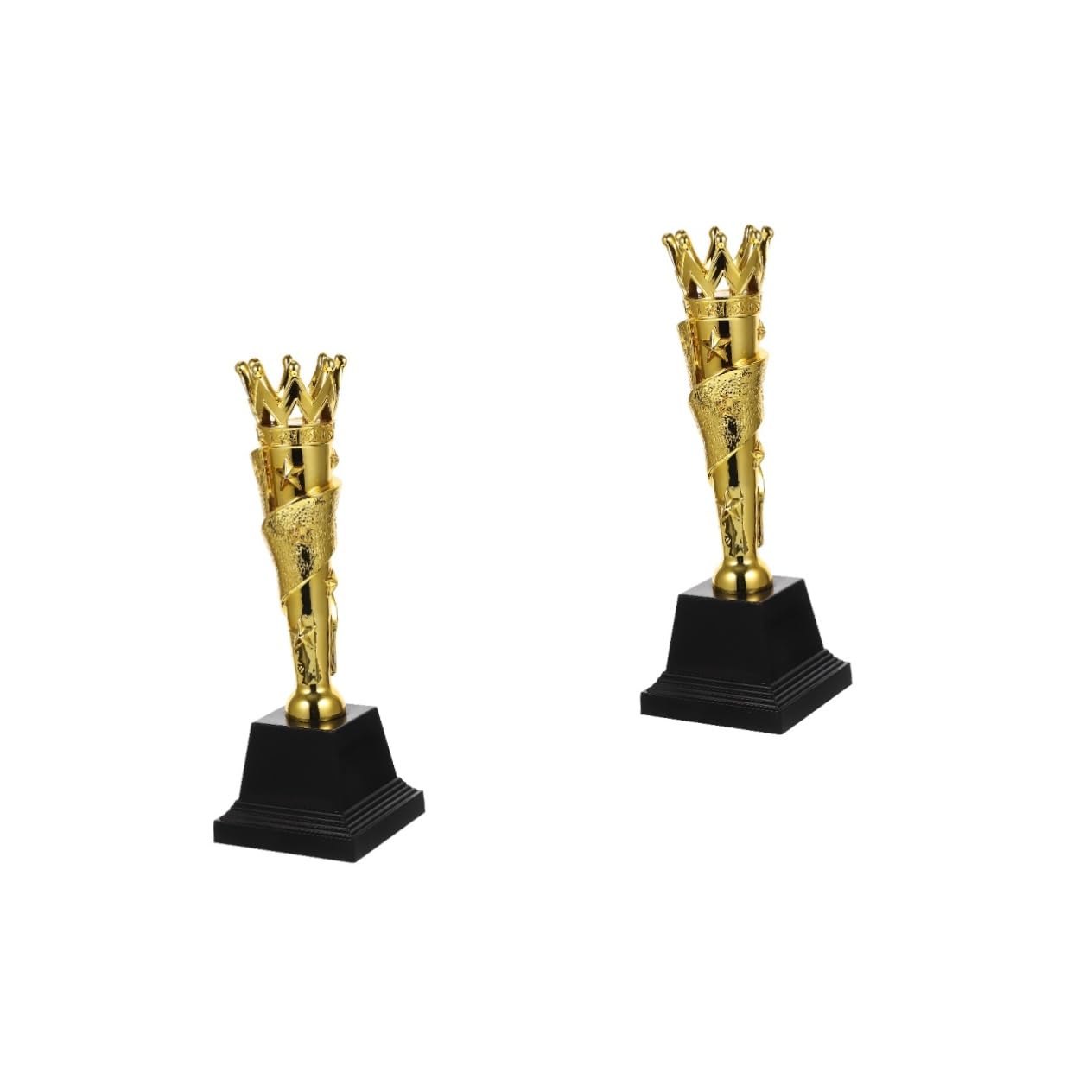 SUPVOX 2 Pack Small Gold ABS Plastic Trophies for Kids - Perfect for School Awards, Sports Achievements & Classroom Incentives