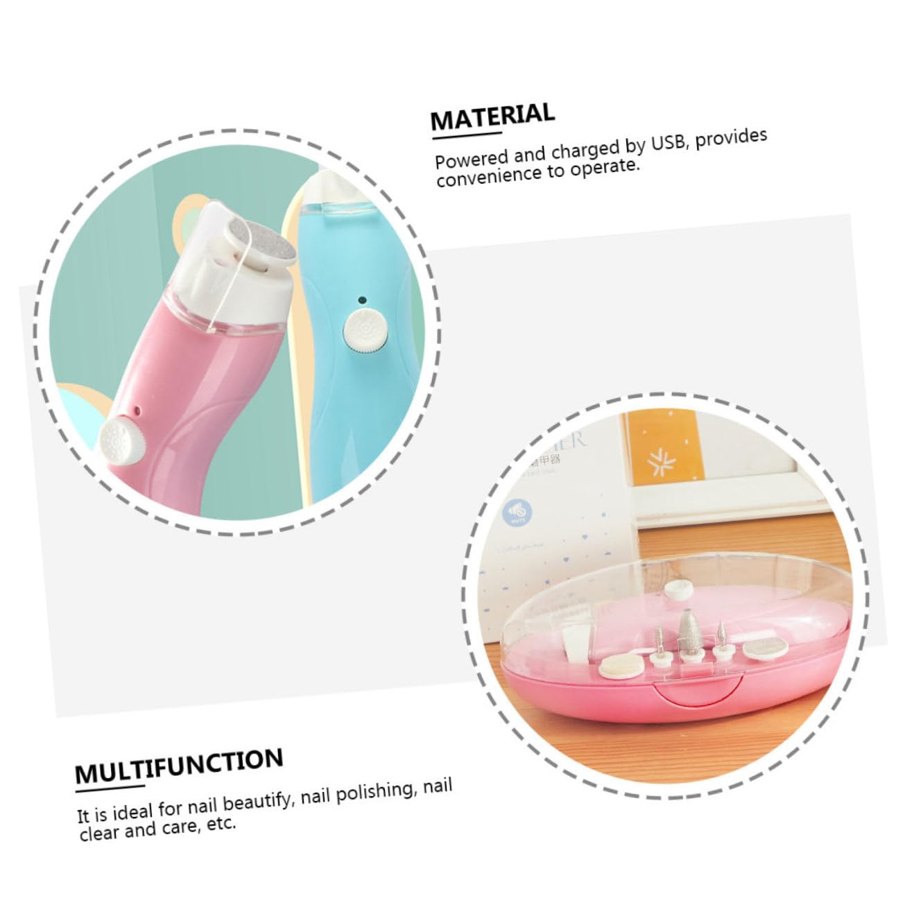 NOLITOY 8-Piece Kids Electric Nail File Set - Safe Nail Trimmer & Polisher for Baby & Toddler Manicure | Gentle Nail Care for Infants, Perfect for Home & Travel Use