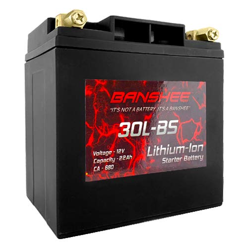 Banshee YTX30L-BS LiFePO4 Motorcycle Battery - Replacement for YIX30L, Compatible with Harley Davidson & Polaris Sportsman ATV - Perfect for Off-Road Adventures and Long Rides