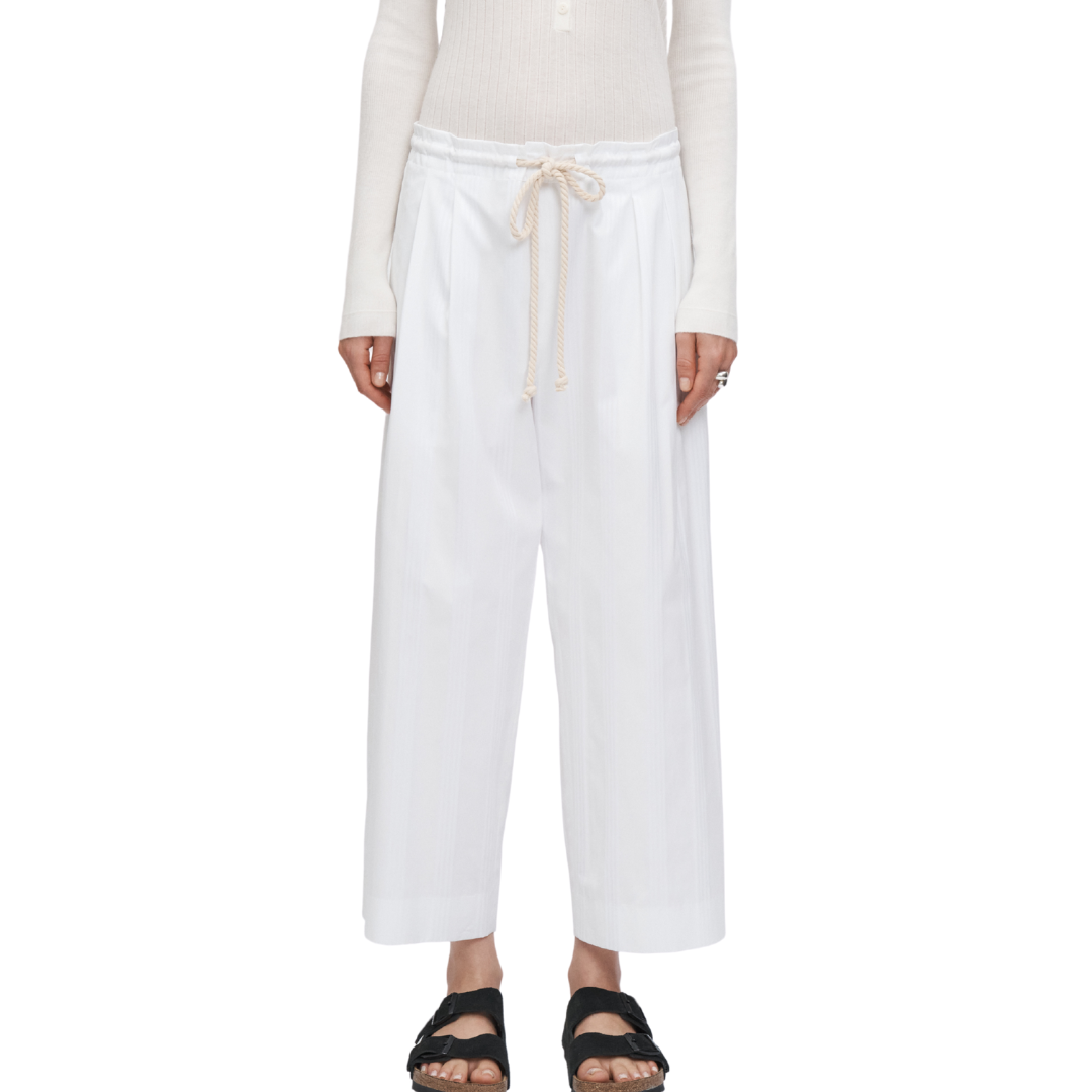 Stylish White Stripe Drawstring Pants for Women - Comfortable Casual Lounge & Yoga Wear - Perfect for Home, Gym, and Outdoor Activities