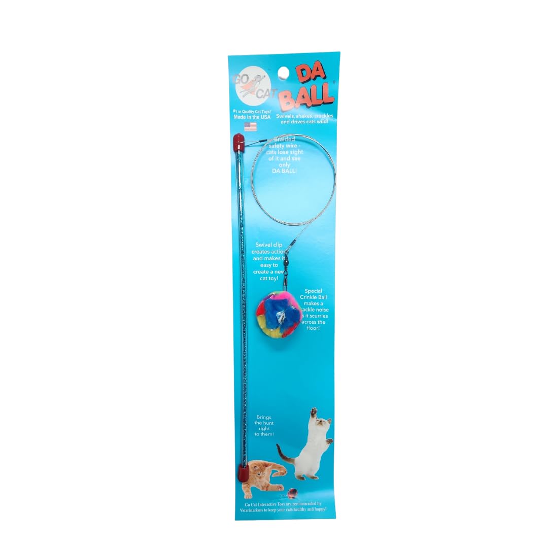 GoCat Da Ball Cat Toy - Interactive Play for Indoor & Outdoor Fun - Perfect for Kittens & Adult Cats to Chase & Exercise