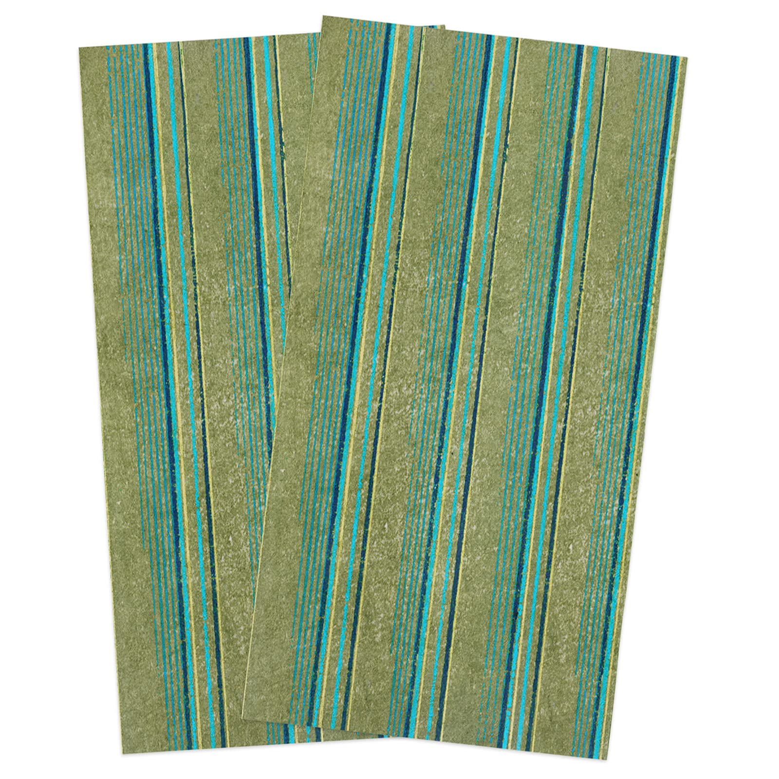 Premium Watercolor Stripe Kitchen Dish Towels Set of 2 - Ultra Soft & Absorbent Microfiber Hand Towels for Kitchen, Bathroom (18x28 Inches) | Perfect for Drying Dishes, Wiping Countertops & Adding Stylish Decor