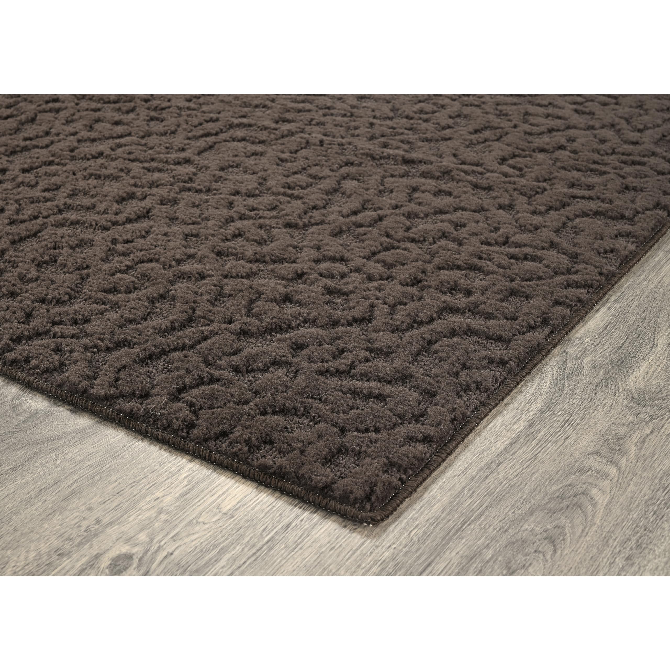 Premium Ivy Pattern Area Rug 9x12 Feet - Soft Chocolate Brown Indoor Rug for Living Room, Bedroom, Dining Room - Non-Slip Backing & Easy to Clean