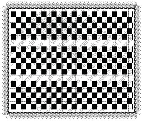 Edible Checkered Cake Strips - Decorative Cake Borders for Car Cakes, Birthday Cakes & Wedding Cakes (Set of 3) - Perfect for Baking, Cake Decorating & Special Occasions