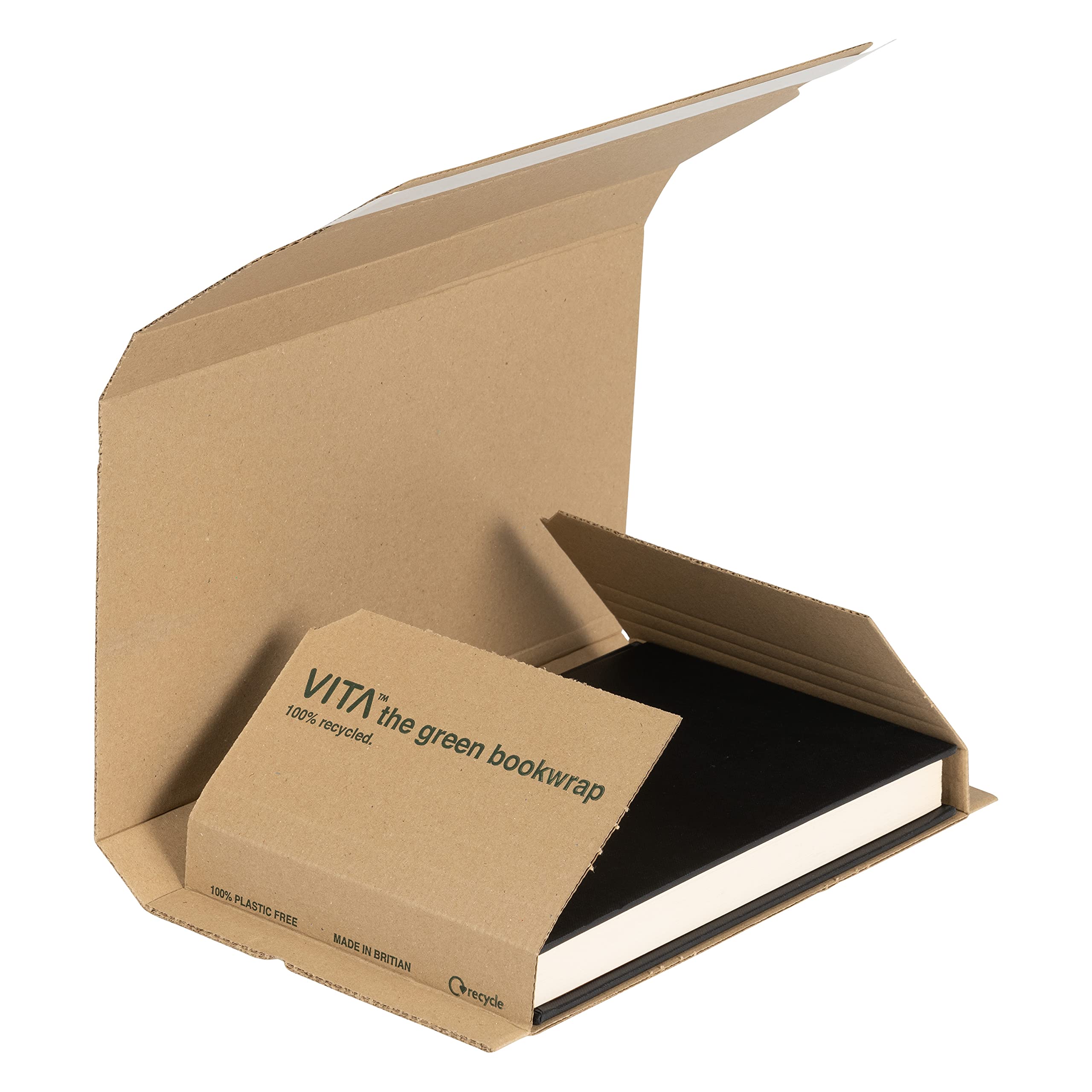 Eco-Friendly Recycled Kraft Cardboard Book Wraps 9.76 x 6.5 x 2.75 inches (248 x 165 x 70 mm) - 25 Pack | Sustainable Packaging for Books, Gifts & Stationery | Perfect for Bookstores, Libraries & Eco-Conscious Shoppers