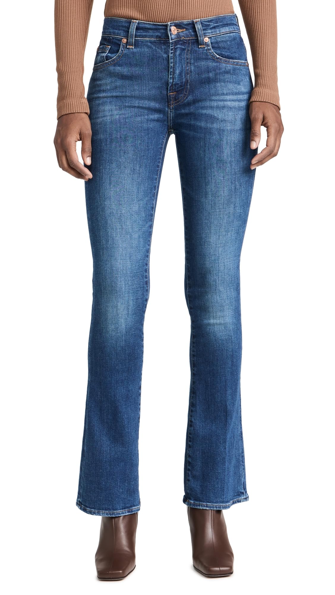 7 For All Mankind Women's Bootcut Jeans - Classic Denim Pants with Flared Leg for Casual & Dressy Outfits | Perfect for Work, Date Night & Everyday Wear