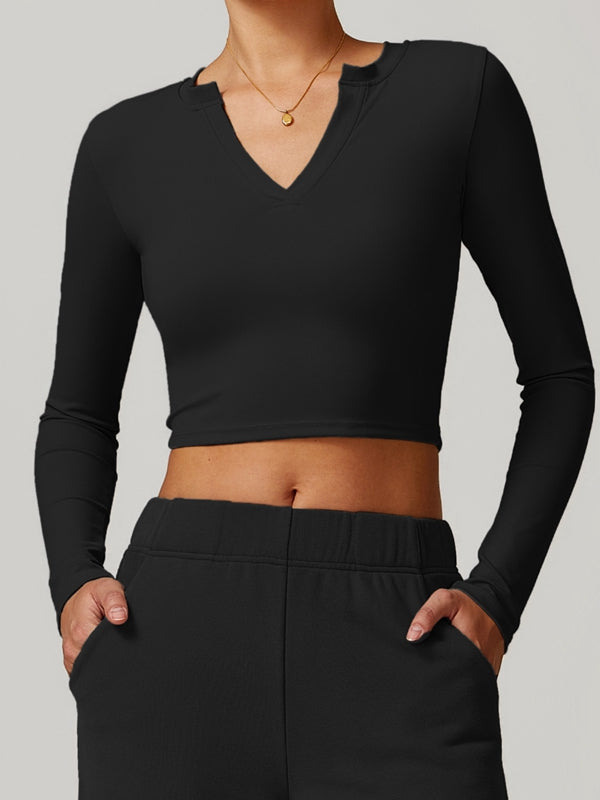 ZASUWA Women's Sexy V-Neck Long Sleeve Blouse - Elegant Office Wear & Date Night Outfit