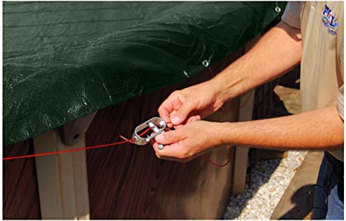 Buffalo Blizzard 28 ft Round Heavy Duty Winter Pool Cover - Supreme Plus Above Ground Pool Cover, Green/Black Reversible, Cold & UV Resistant, Shields from Debris - Perfect for Seasonal Protection & Winter Pool Maintenance