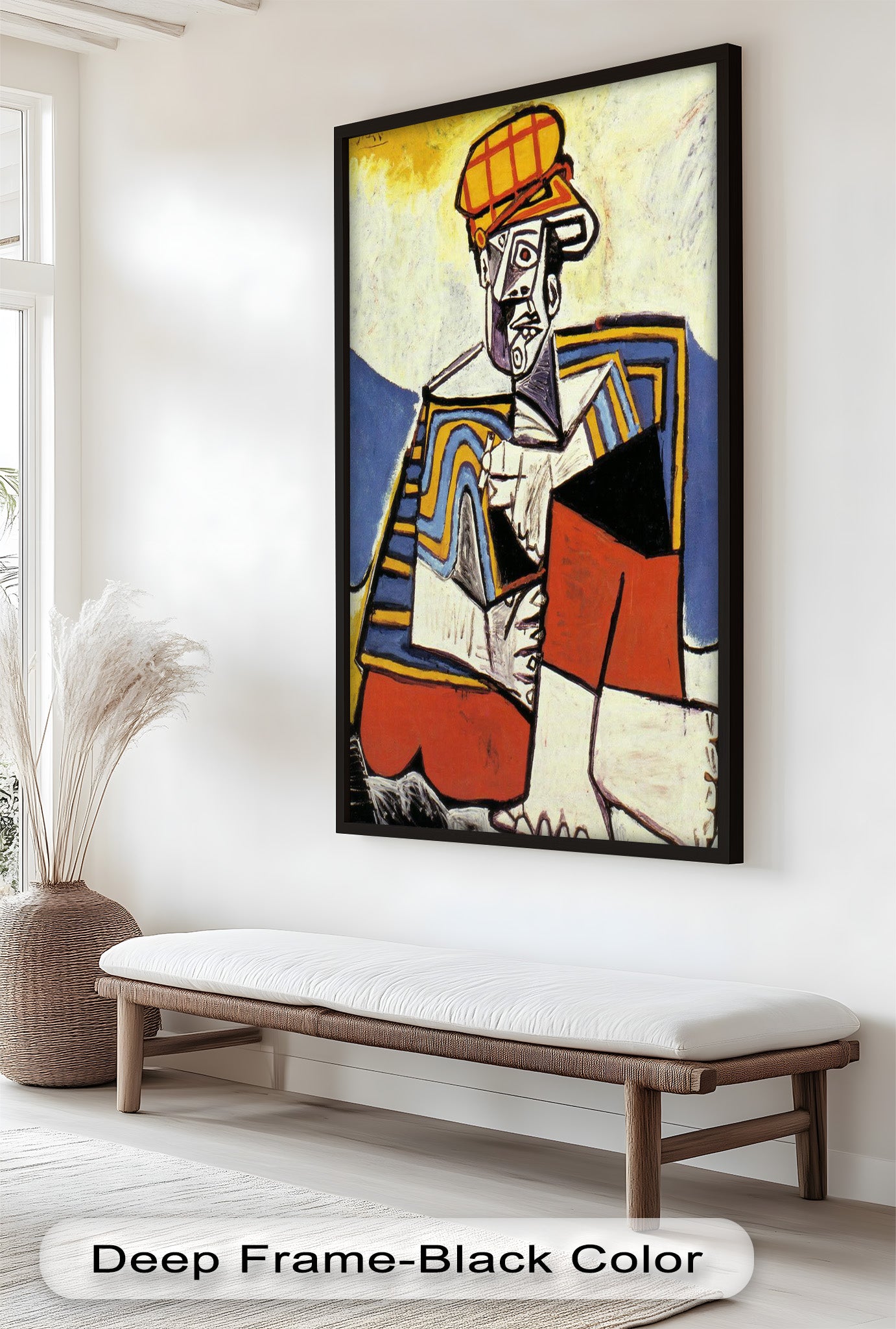 Abstract Man with Cap Wall Art - Cubist Oil Painting for Modern Home & Office Decor | Handmade Canvas Print | Unique Gift Idea for Art Lovers