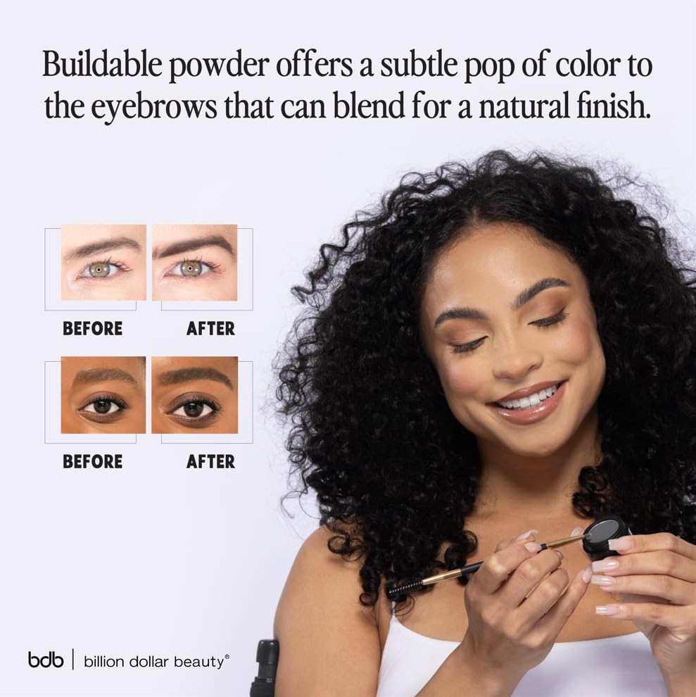 Billion Dollar Brows Eyebrow Powder - Light Brown (1 oz) | Natural-Looking Eyebrow Filler for Everyday Makeup & Professional Looks | Cruelty-Free & Long-Lasting
