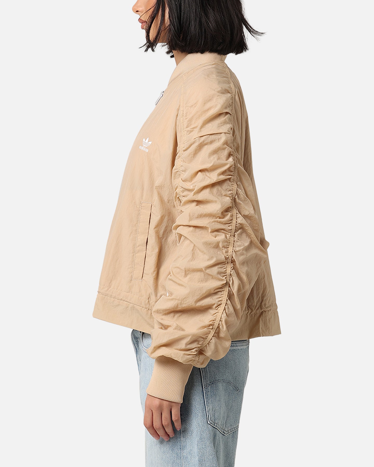 Adidas Women's Lightweight Bomber Jacket in Magic Beige - Perfect for Casual Outfits, Travel & Spring Layering