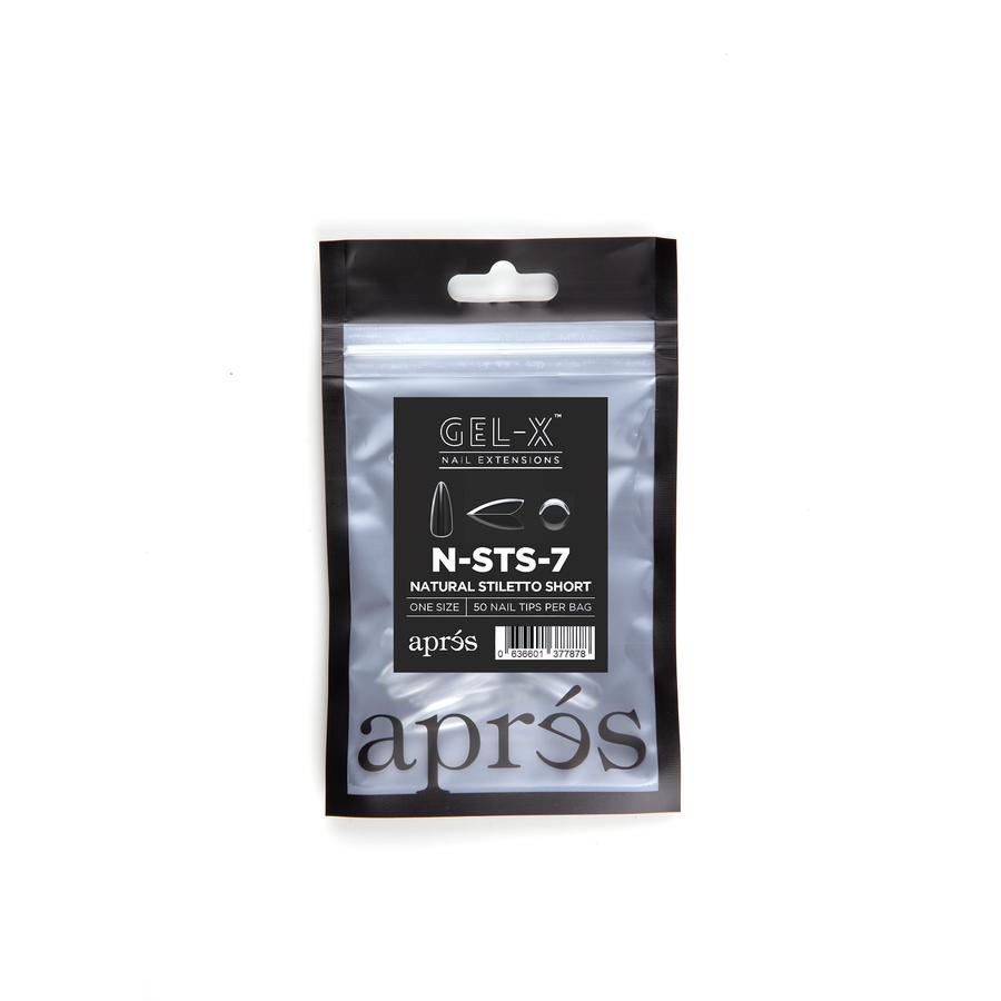 Apres Gel X Natural Stiletto Short Refill Tips - Size #00 & #9 - Perfect for DIY Nail Extensions & Salon Quality Manicures at Home