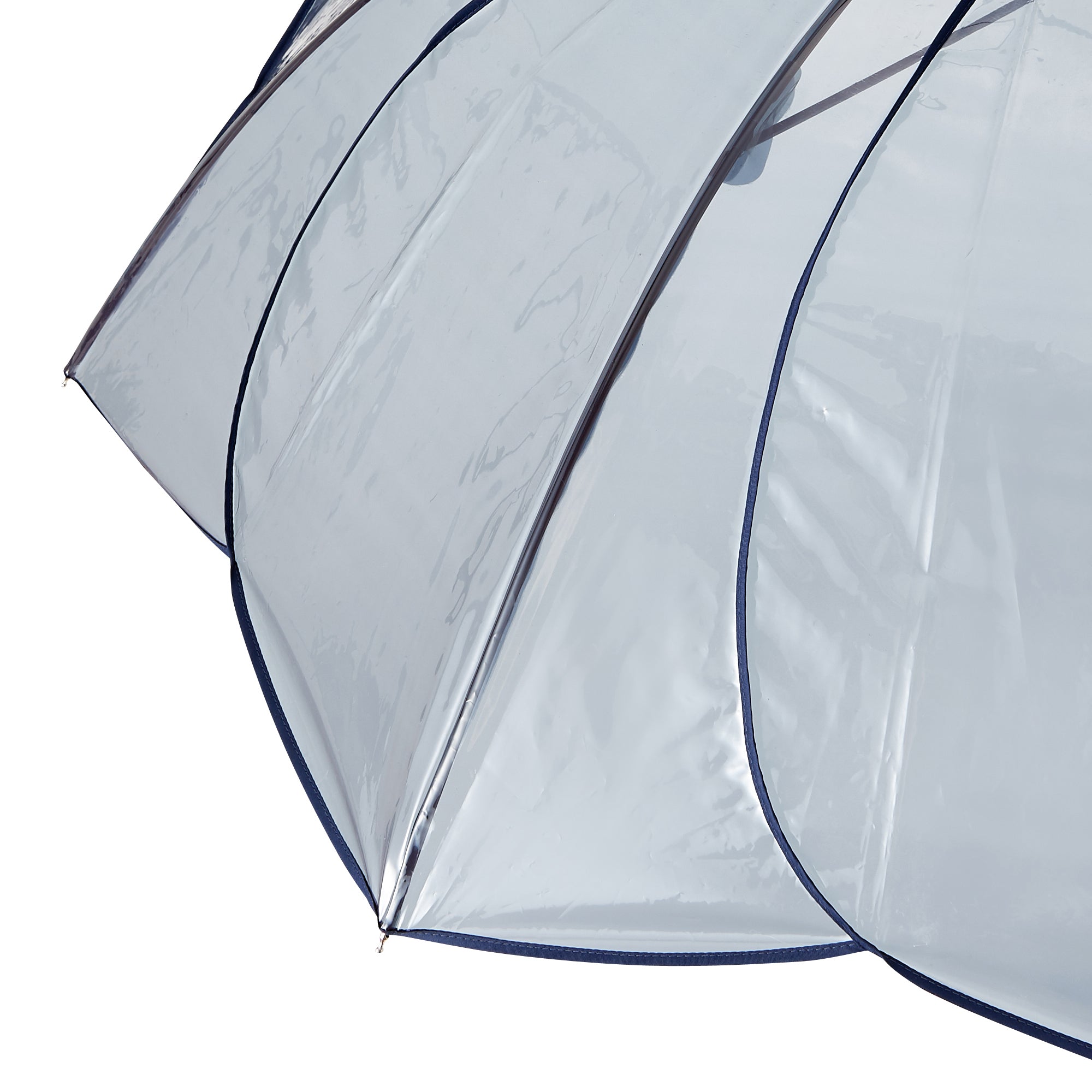 Clear Umbrella with Color Piping - 58 Inch Windproof Gray Rain Umbrella for Men & Women - Perfect for Commuting, Travel, and Outdoor Activities