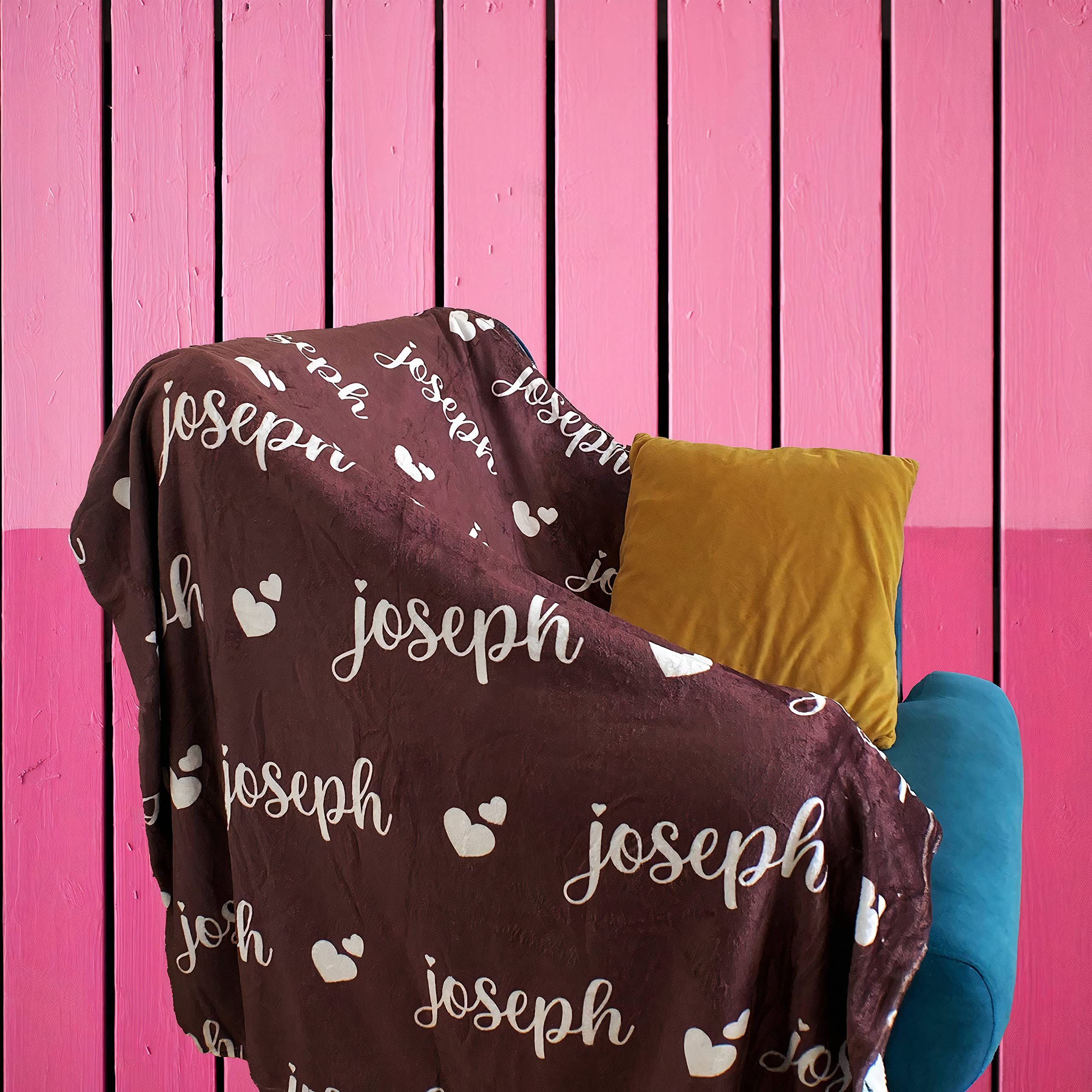 Personalized Baby Blanket with Name - Custom Embroidered Soft Blanket for Newborn, Infant, Toddler, Kids - Perfect Gift for Christmas, Birthday, Thanksgiving - Great for Nursery, Stroller, Crib & Photo Shoots