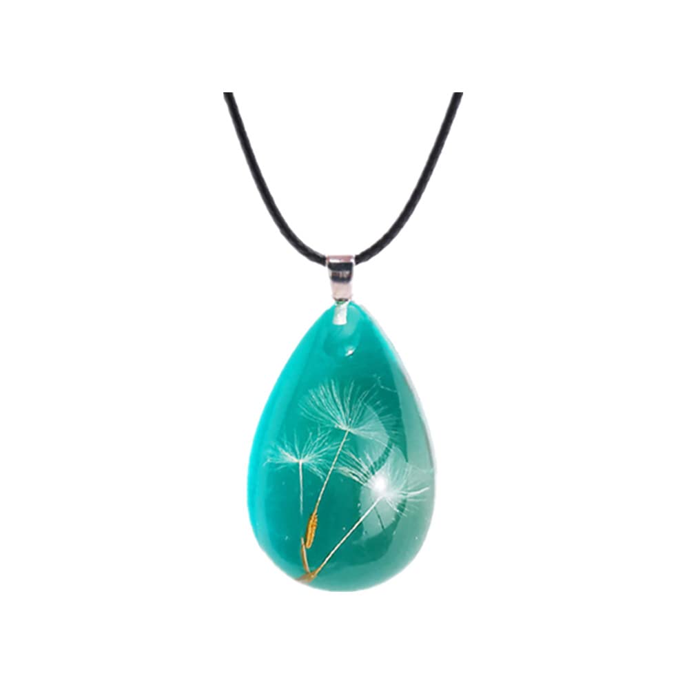 Pressed Flower Necklace - Dandelion Resin Pendant for Women | Boho Jewelry Gift