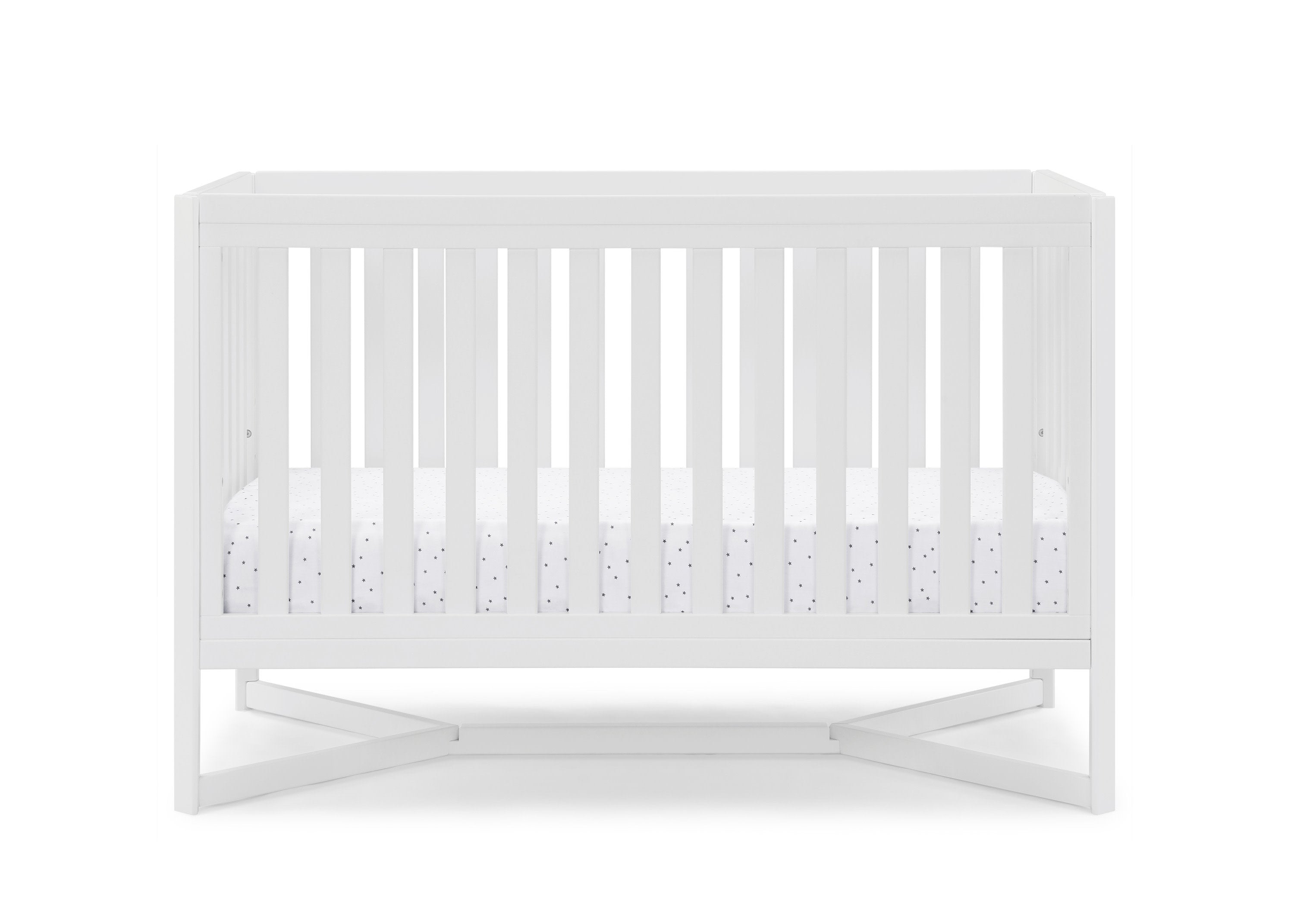 Tribeca 4-in-1 Convertible Baby Crib - White Nursery Furniture for Newborn to Toddler Bed - Perfect for Modern Nursery Rooms & Daycare Centers