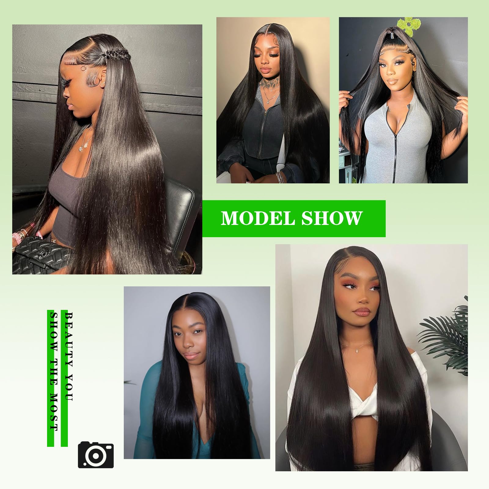 Kapelli 10A Brazilian Virgin Straight Human Hair Bundles with Closure 20 22 24+20 Inch - 3 Bundles Natural Black Remy Hair for Sew-in Weave, Extensions & Styling