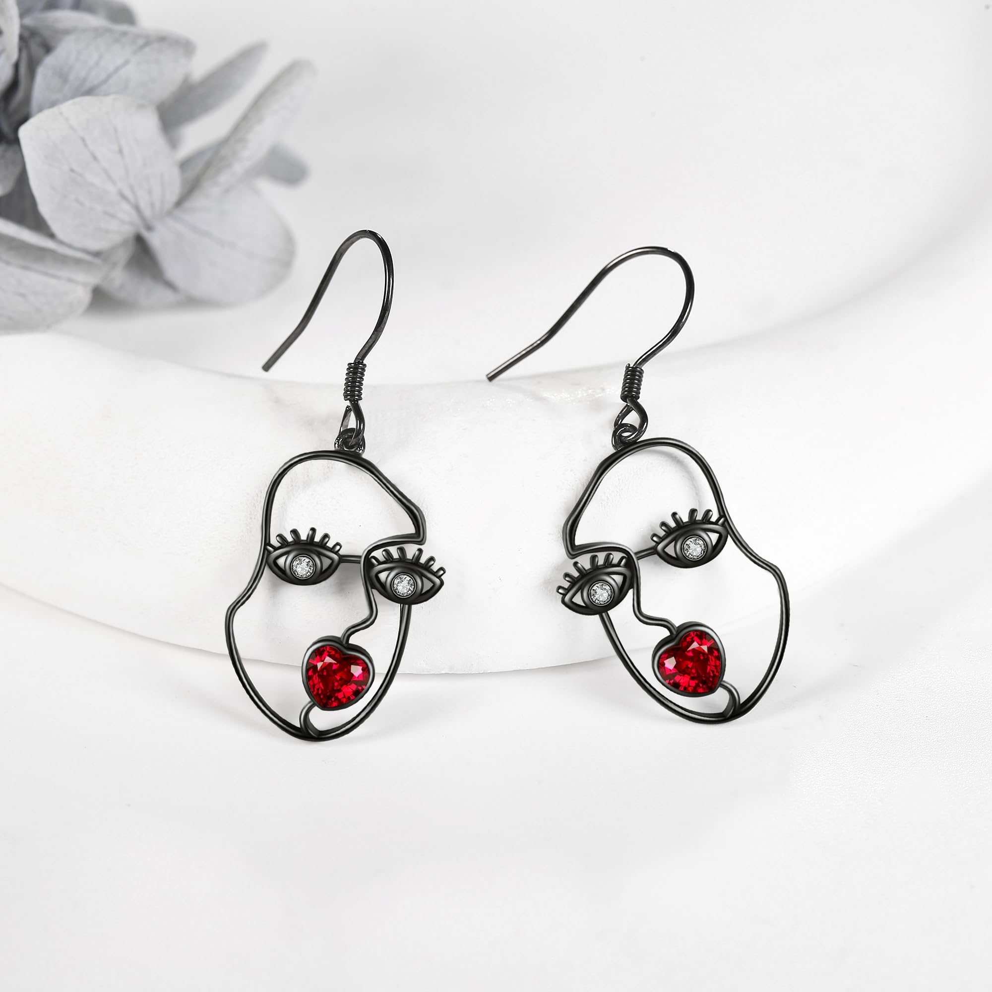 Black Rose Infinity Dangle Earrings - Sterling Silver Jewelry Gifts for Women | Elegant Everyday Wear & Special Occasion Accessories