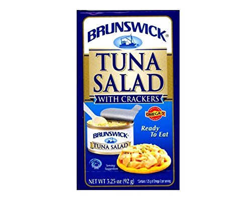 3 Pack Brunswick Tuna Salad with Crackers Kit - Protein-Packed Snack for Hiking, Camping & Emergency Food Supplies
