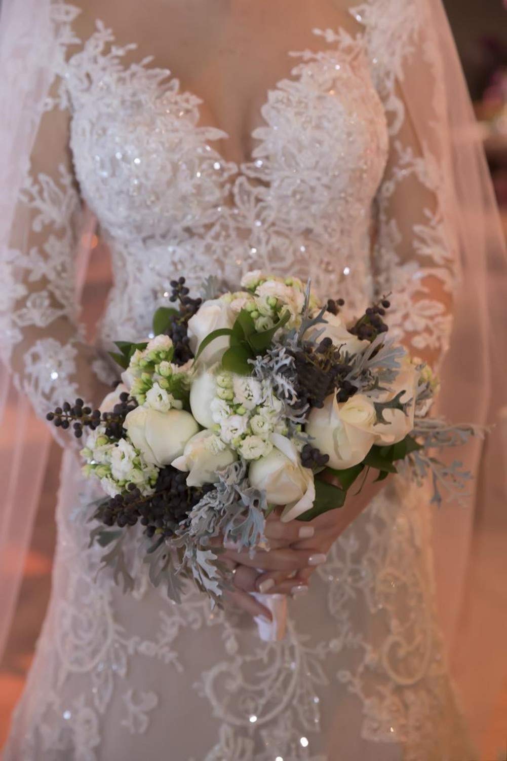 Elegant Mermaid Wedding Dress for Women - Long Lace Bridal Gown with Sheath Silhouette | Perfect for Beach, Church, and Formal Wedding Ceremonies