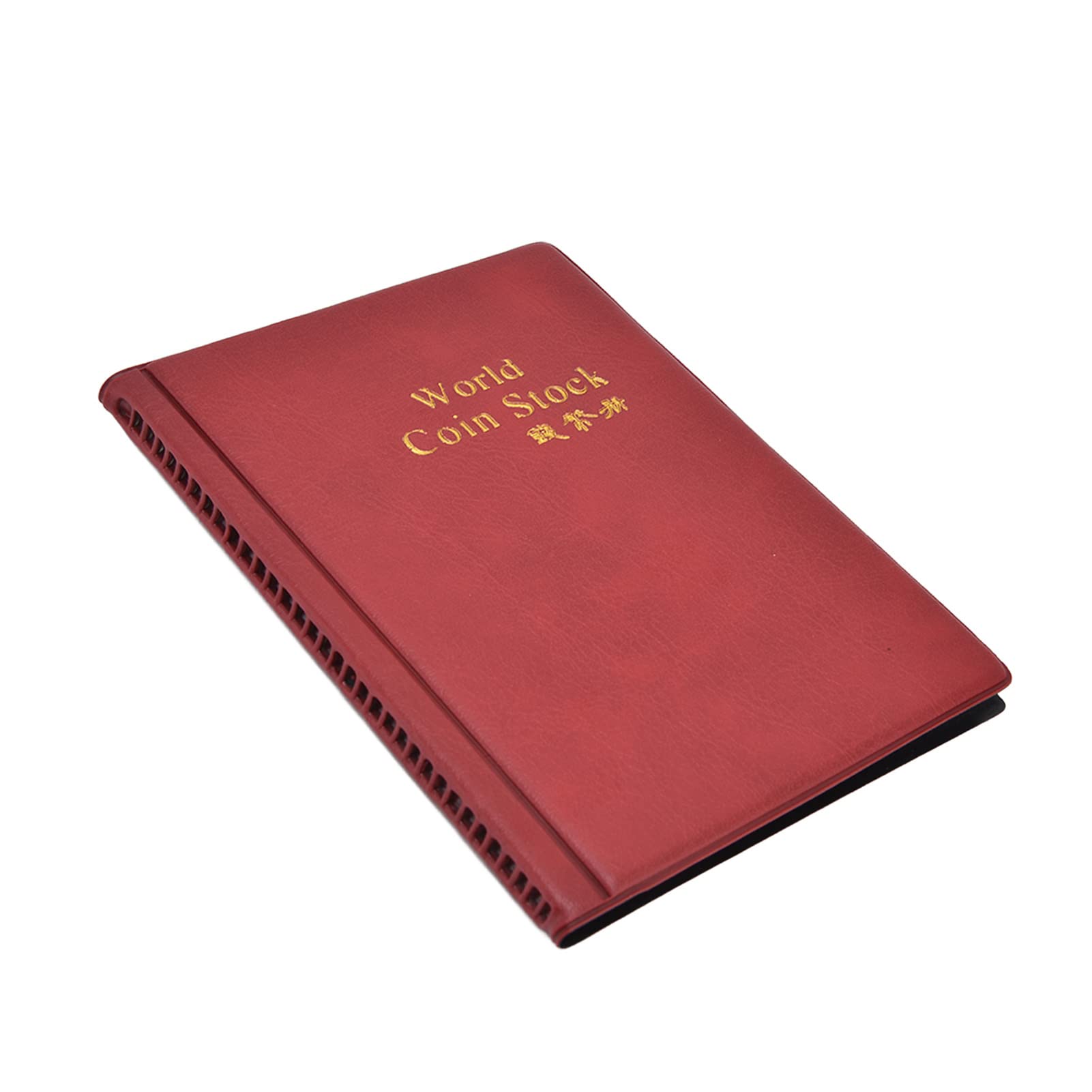 Premium PU Leather Coin Collection Book - Organize & Protect Coins for Home, Office, School (Red) | Perfect for Coin Collectors, Gift Giving & Hobby Storage