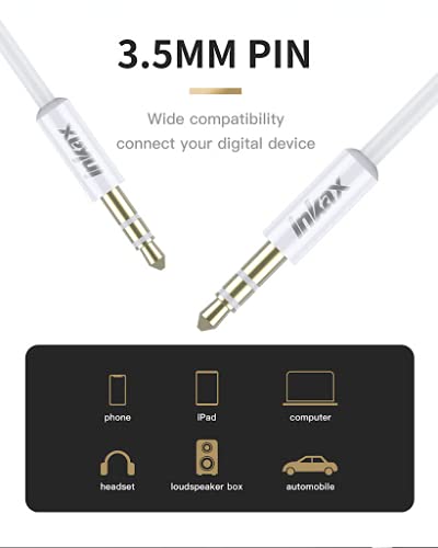 Premium Nylon Braided 3.5mm AUX Cable 3.3ft/1m - Hi-Fi Stereo Audio Auxiliary Cord Male to Male for LG V50S ThinQ 5G, Headphones, Car Stereos, Home Audio, Speakers & Echo Devices | Durable & Tangle-Free for Commuting, Workouts & Home Entertainment