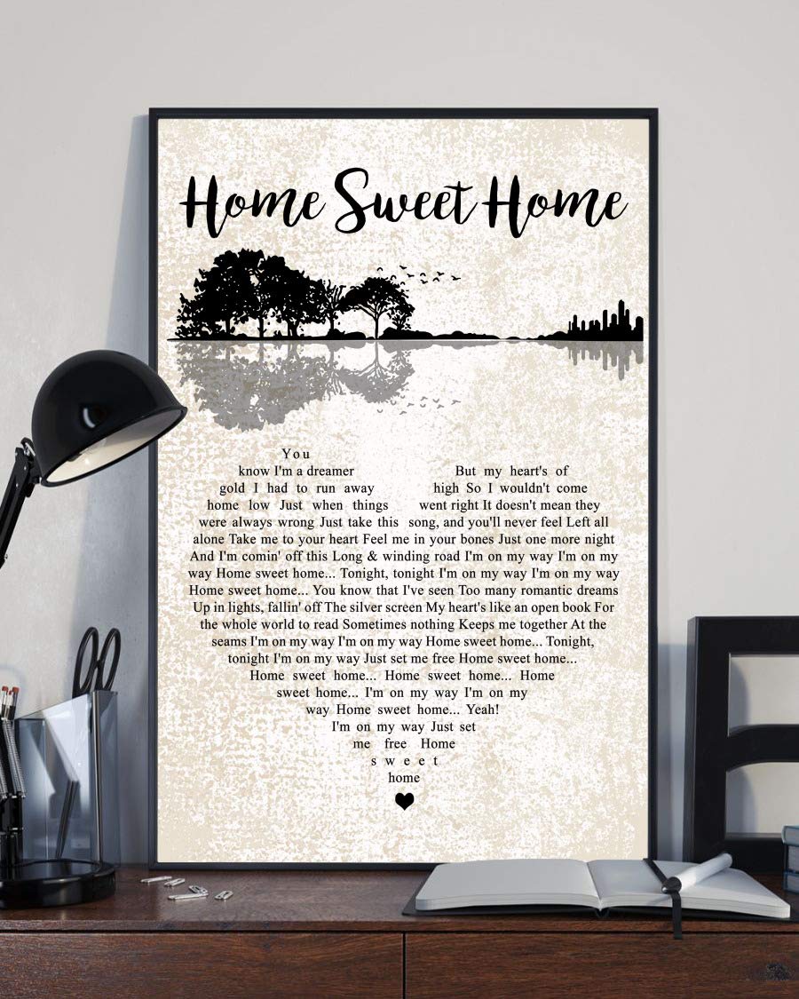 Home Sweet Home Song Lyrics Poster Print - Mattata Decor Gift Portrait Wall Art (12