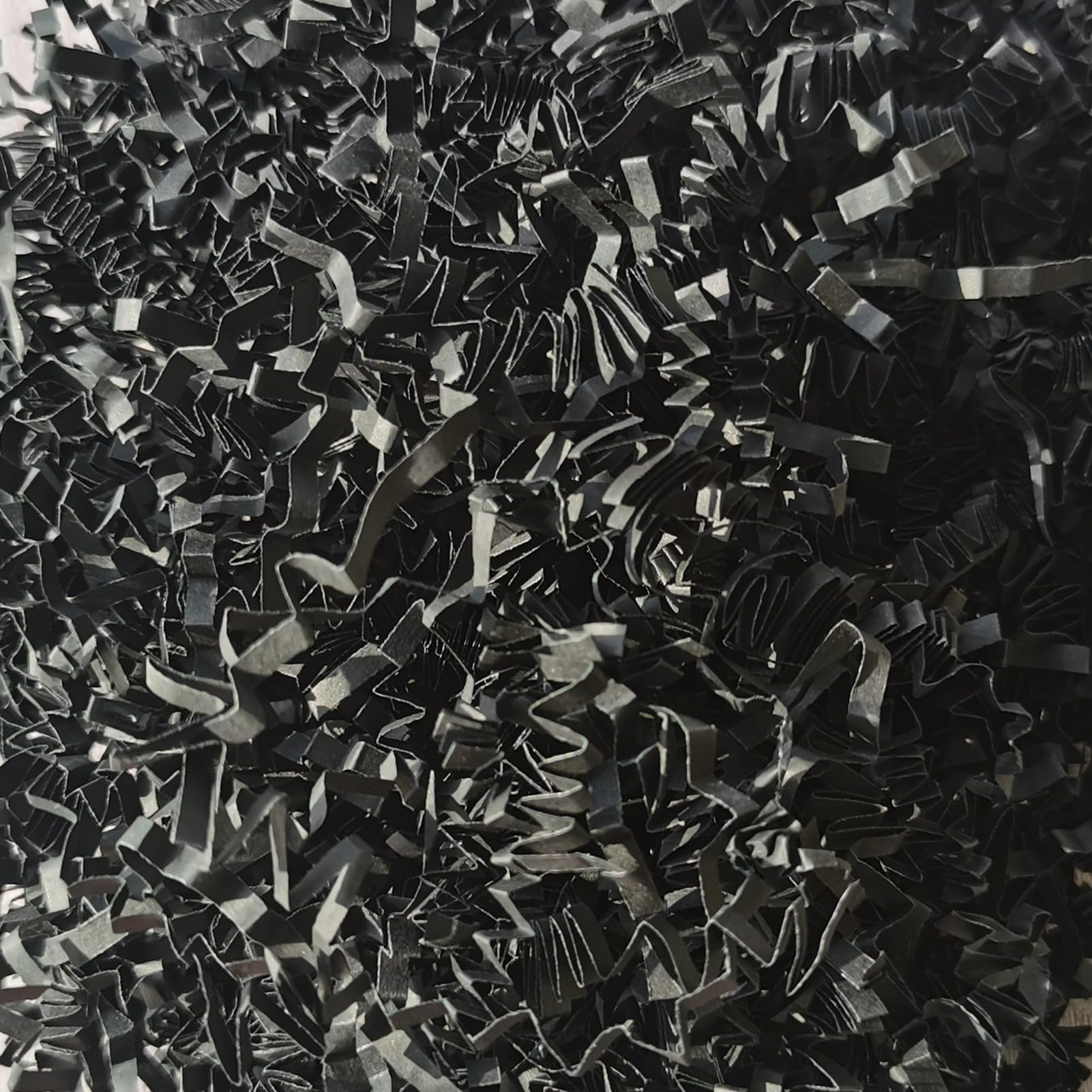 JHESAO 4OZ Black Crinkle Cut Paper Shreds - Gift Box & Basket Filler, Packaging Confetti for Parties, Weddings & Events | Decorative Filler for Gift Wrapping, Easter Baskets & Home Decor